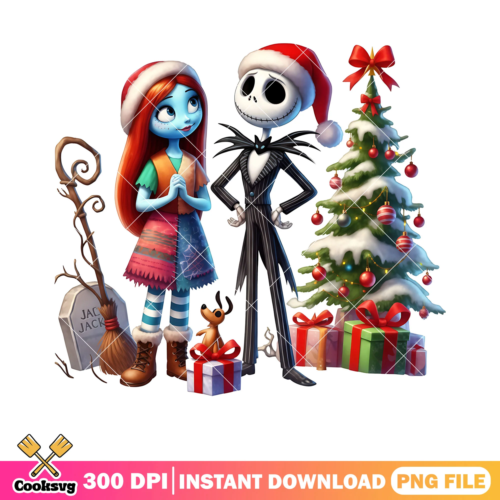 Christmas couple png, sally png, The nightmare before christmas png