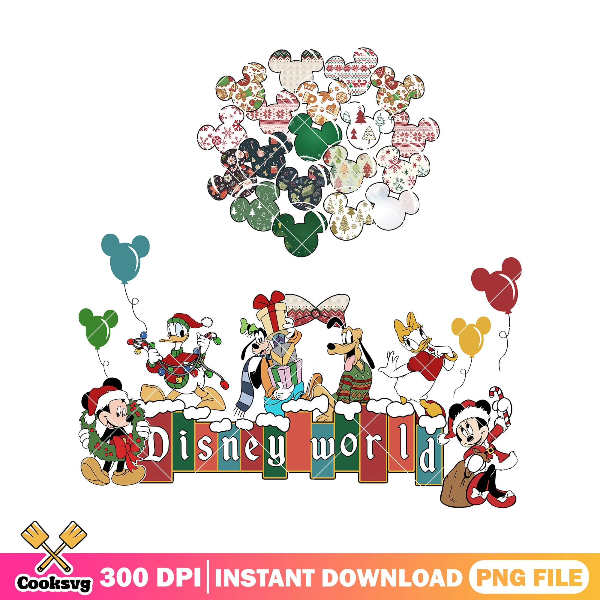 Christmas disney world ver png, disney world png, christmas spirit png