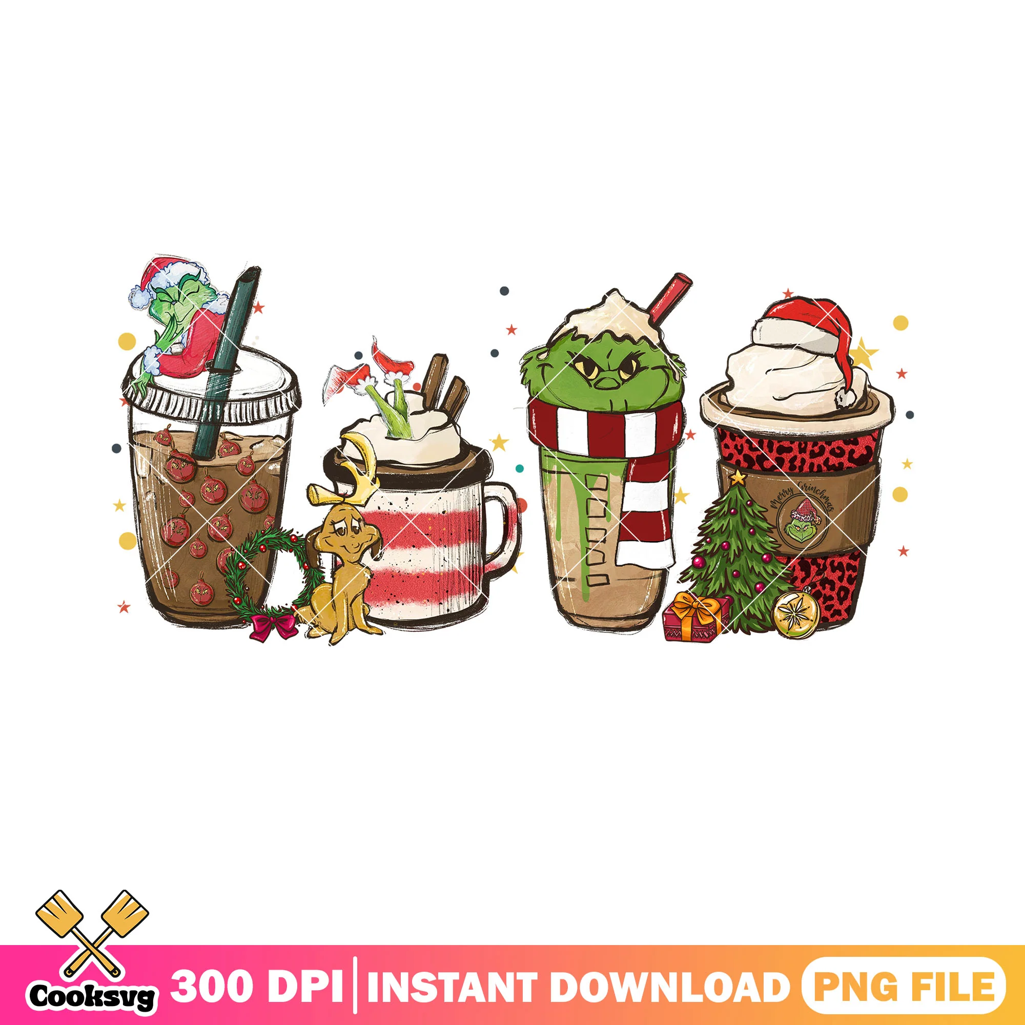 Christmas drinking png, christmas tree png, hot chocolate png