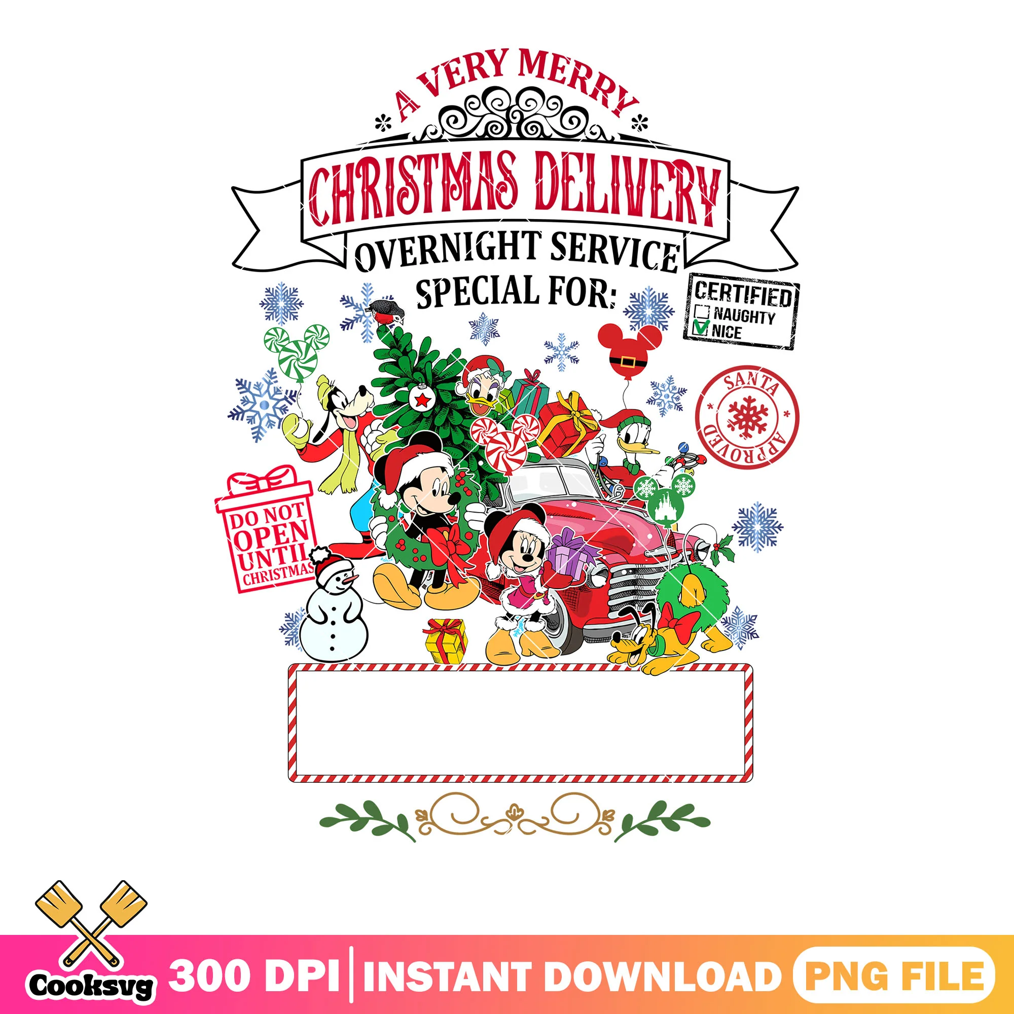 Christmas gifts from mickey png, donald duck png, christmas tree png