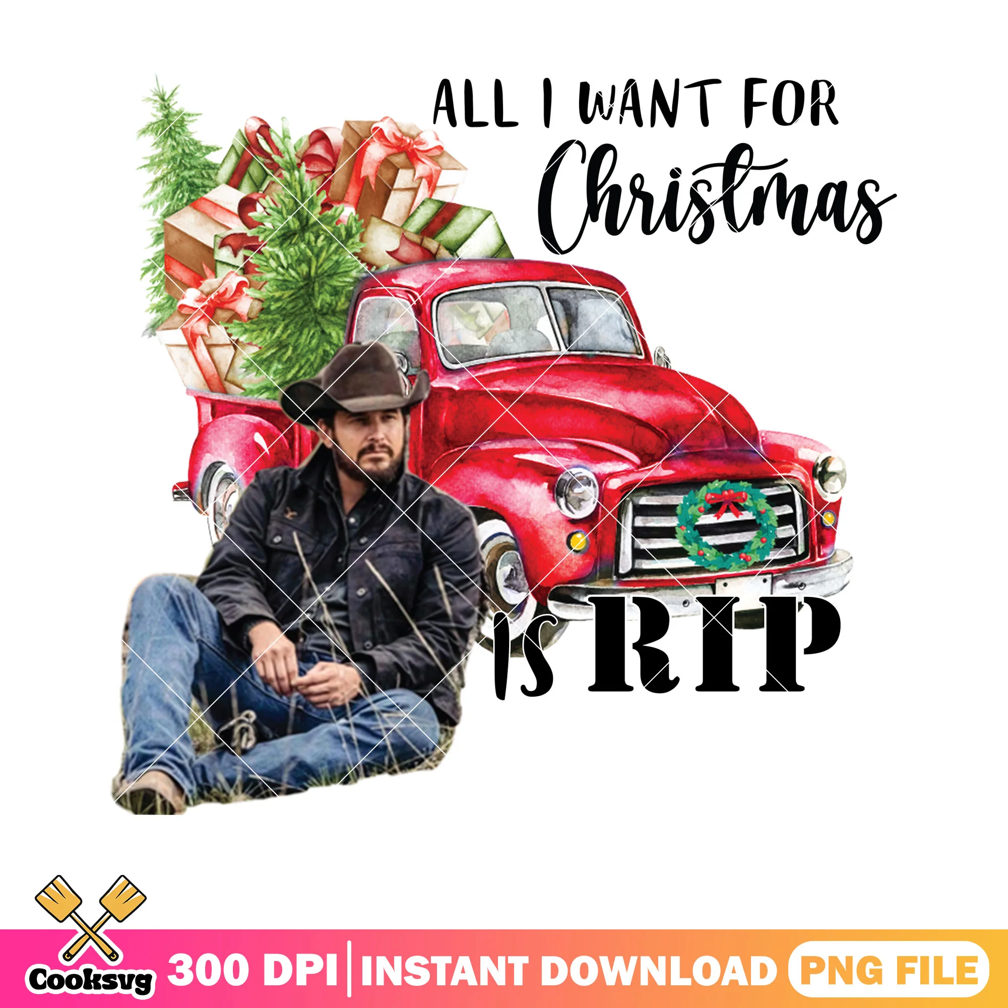 Christmas gifts red truck png, rip wheeler png,yellow stone png