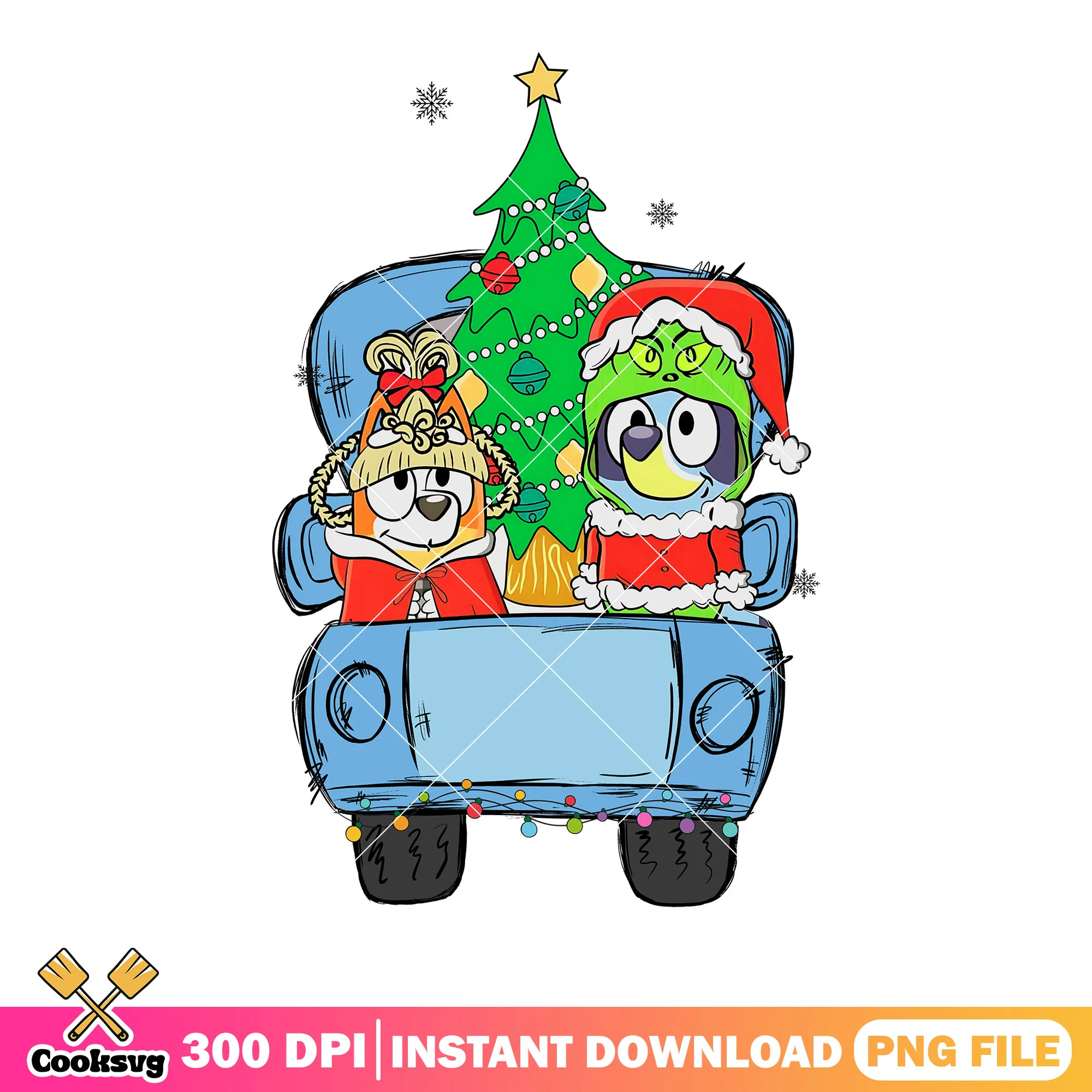 Christmas had been stole bluey png, the grinch png, bingo heeler png
