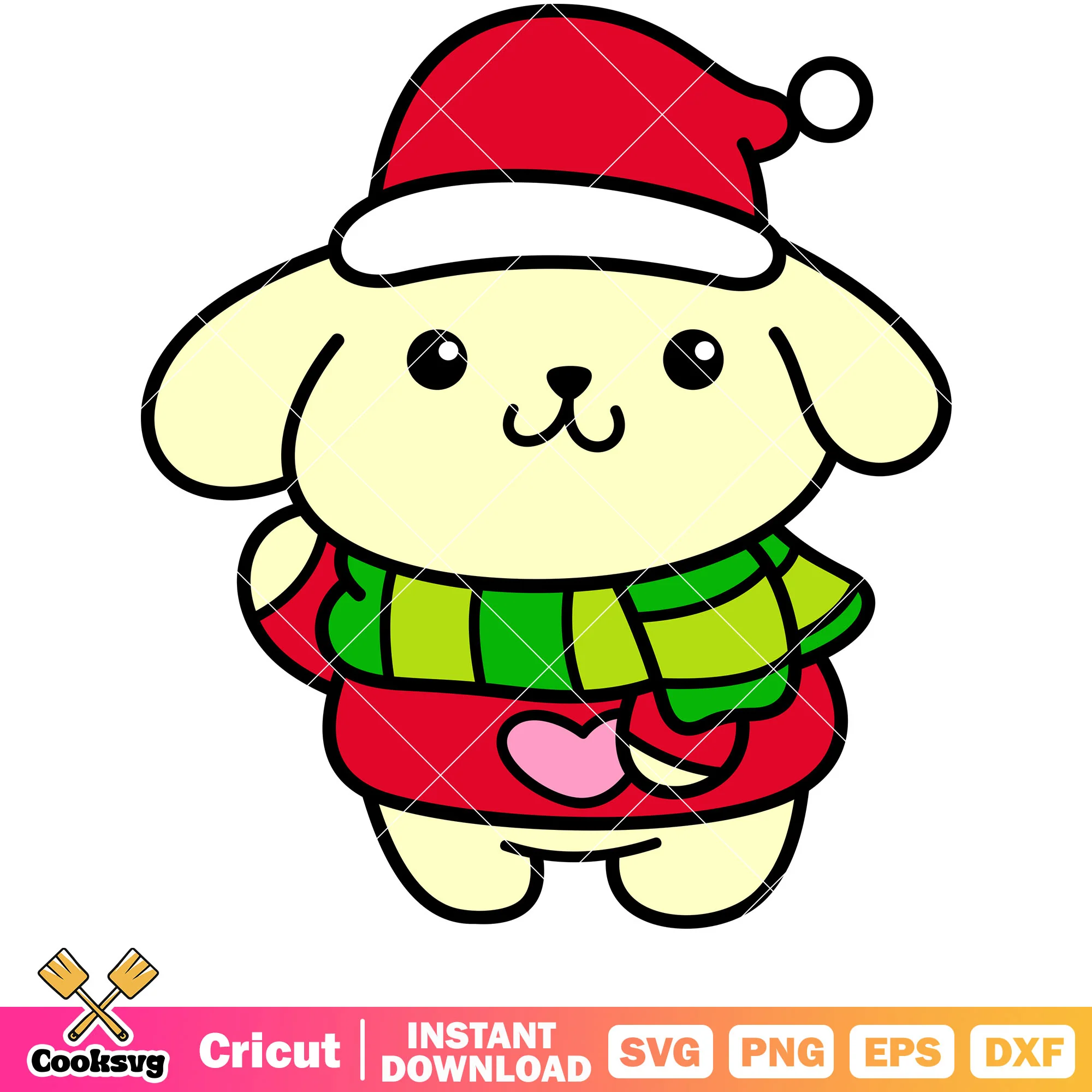 Christmas pompompurin santa hat svg, pompompurin svg, christmas svg