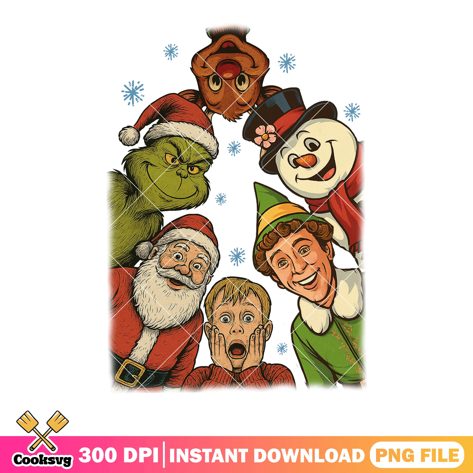 Christmas santa in snow png, home alone png, frosty the snowman png