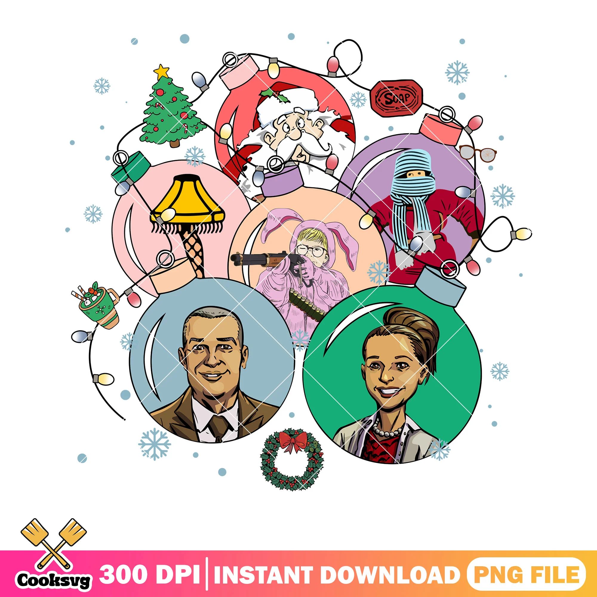 Christmas story characters ornament png, randy snowsuit png, decor png