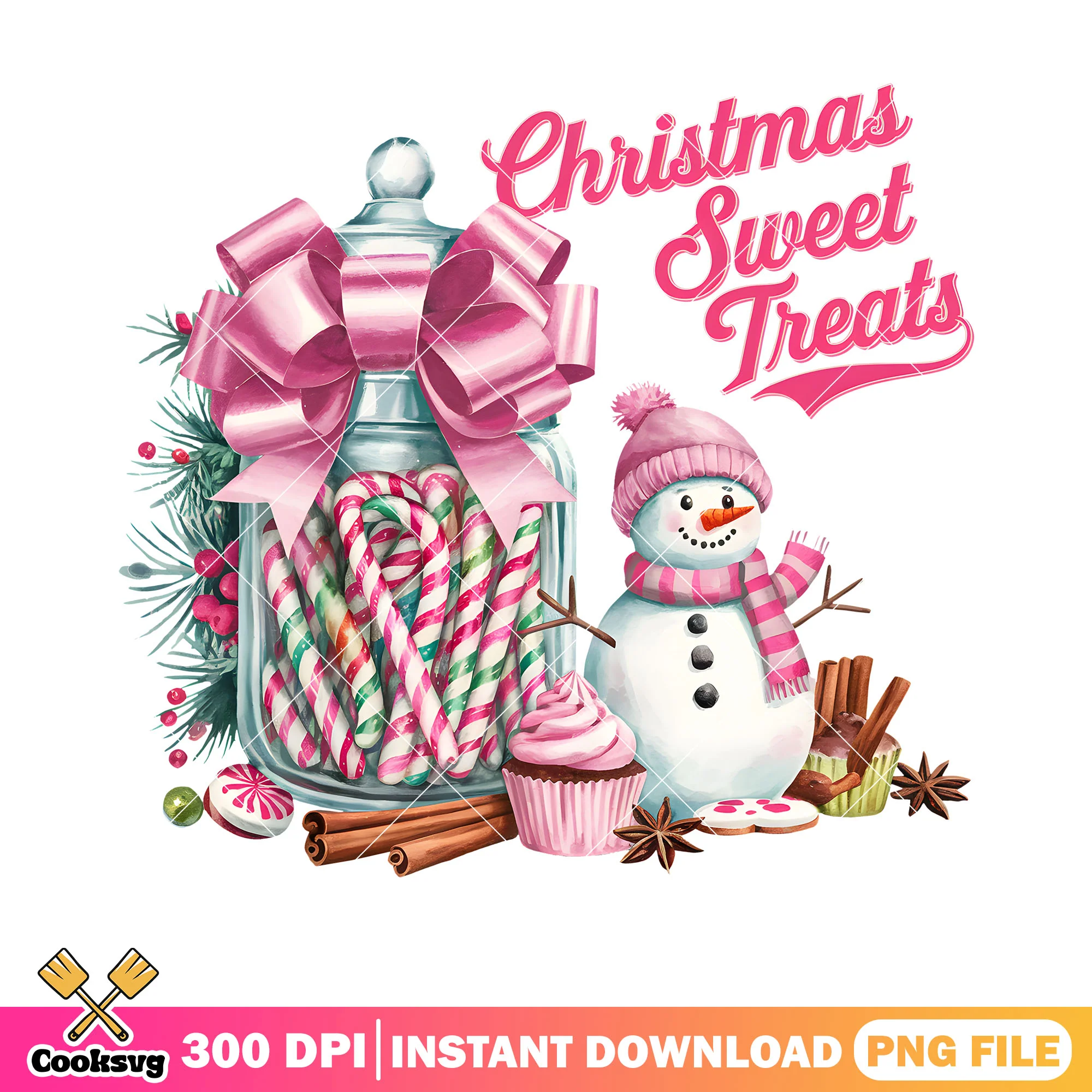 Christmas sweet treats png, santa claus png, christmas snowman png