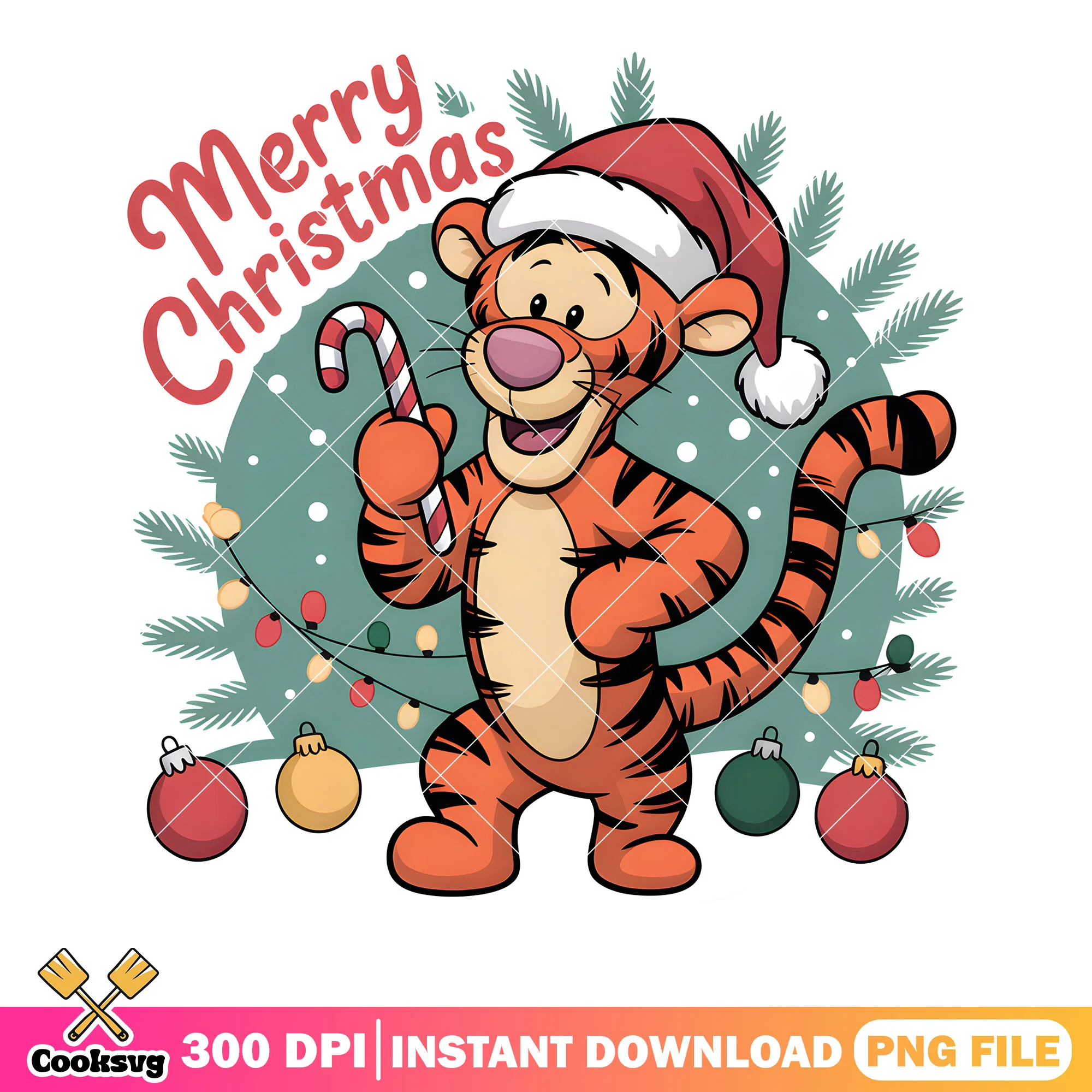 Christmas tiger poster xmas png, disney tiger png, disney christmas png