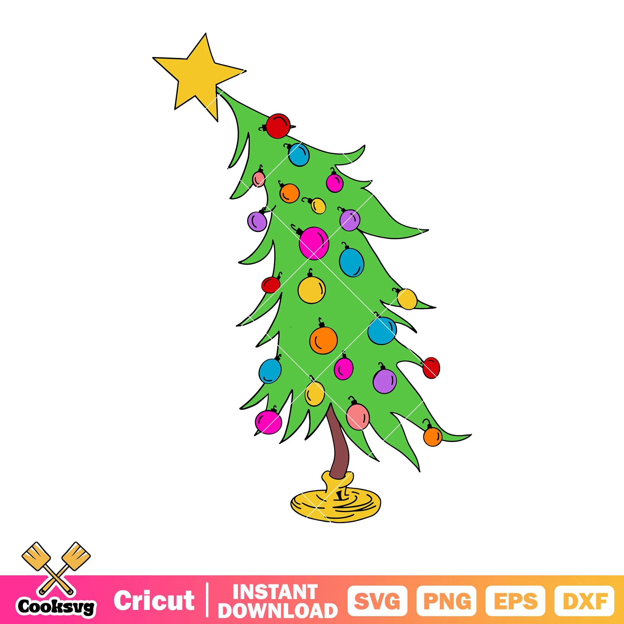 Christmas tree svg, star on the top svg, christmas decoration svg