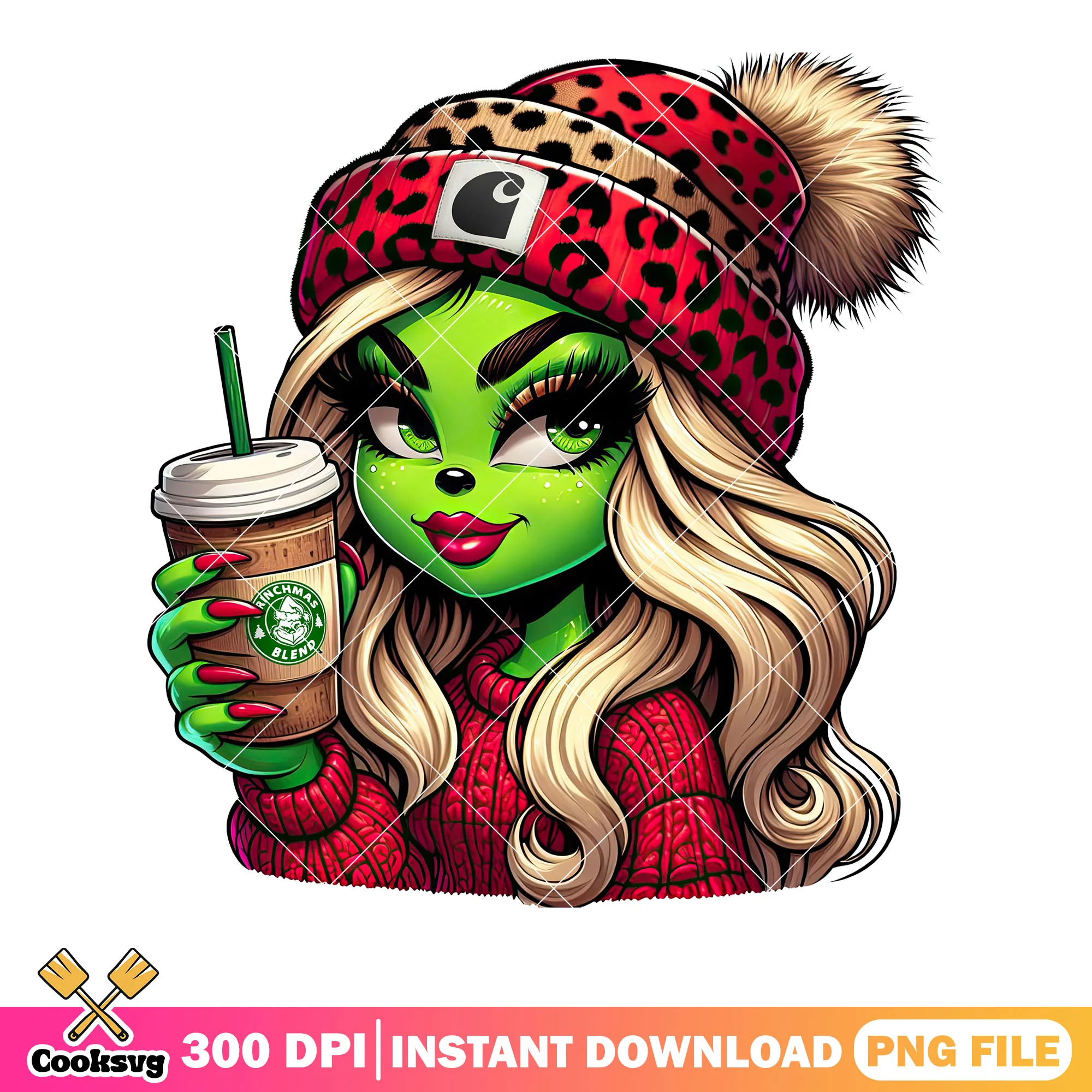 Christmas vibes green woman png, merry christmas png, the grinch png