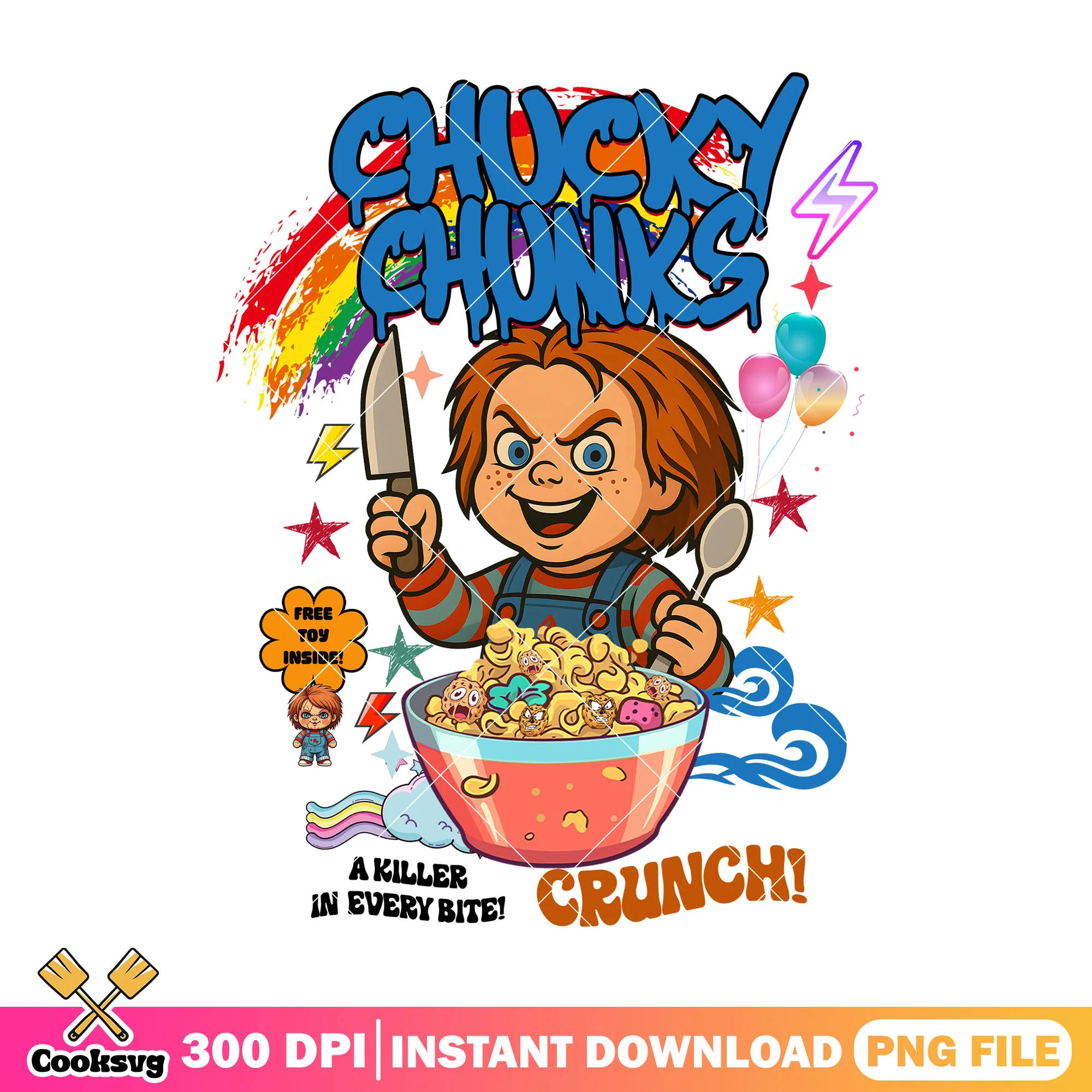 Chucky crunch halloween png, chucky halloween png, horror movies png