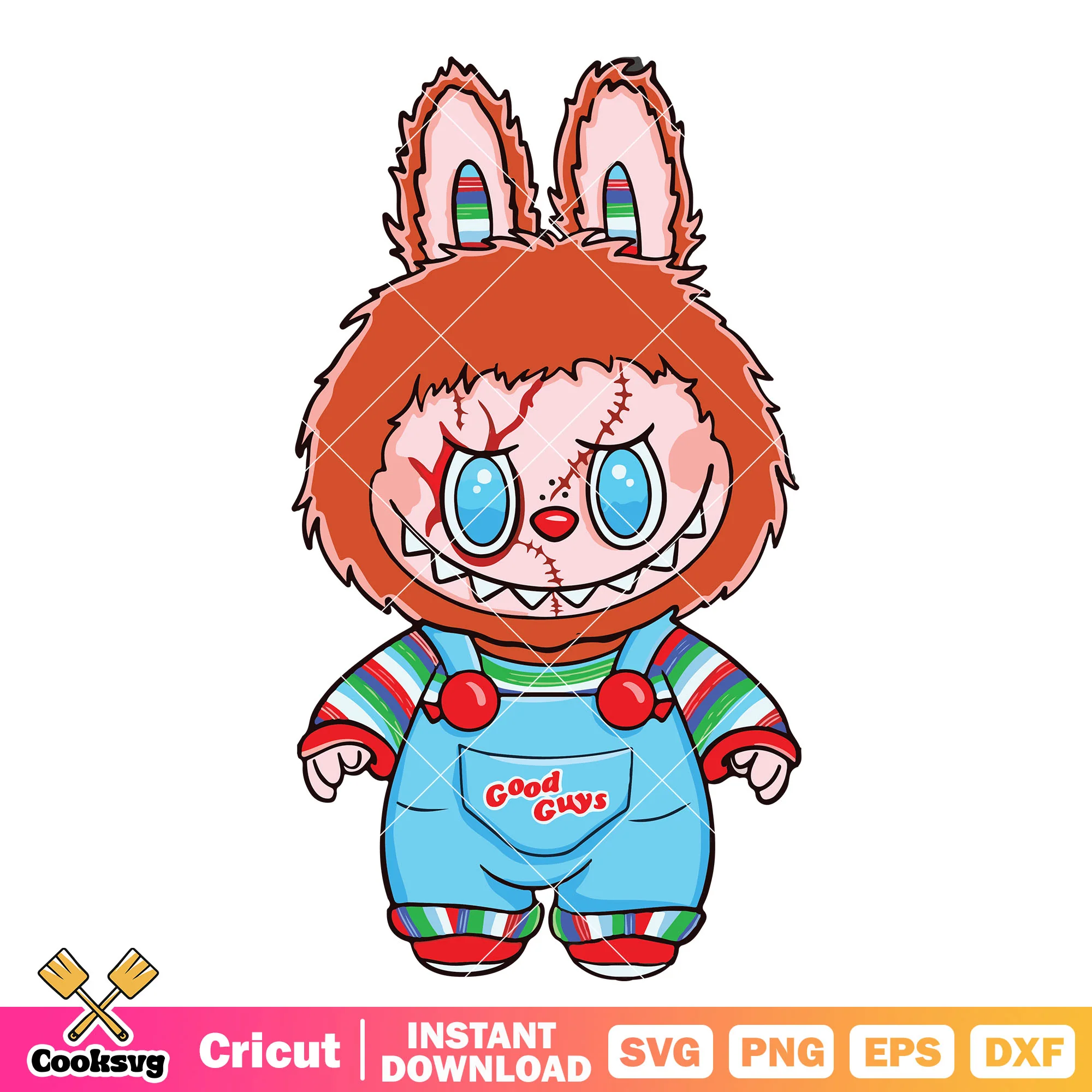 Chucky labubu baby svg, labubu chucky svg, chucky horror svg
