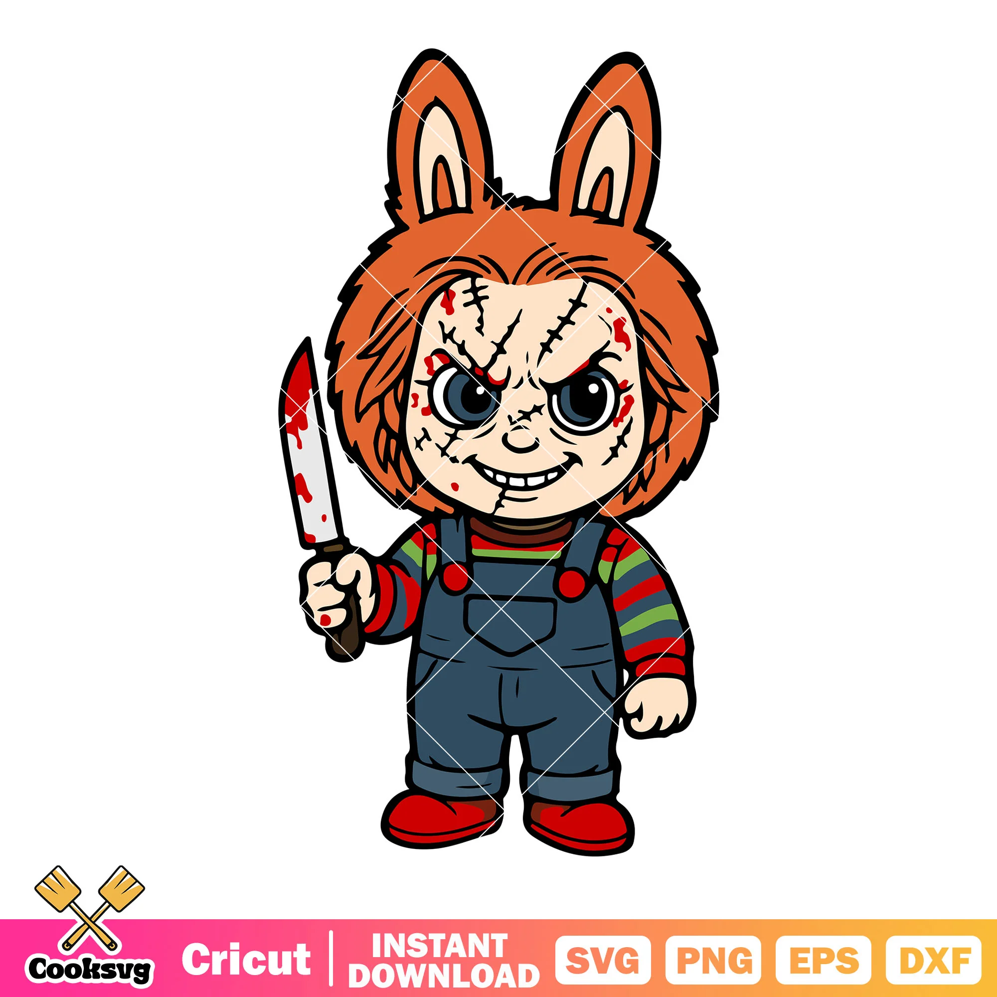 Chucky labubu costume svg, labubu halloween svg, labubu chucky svg