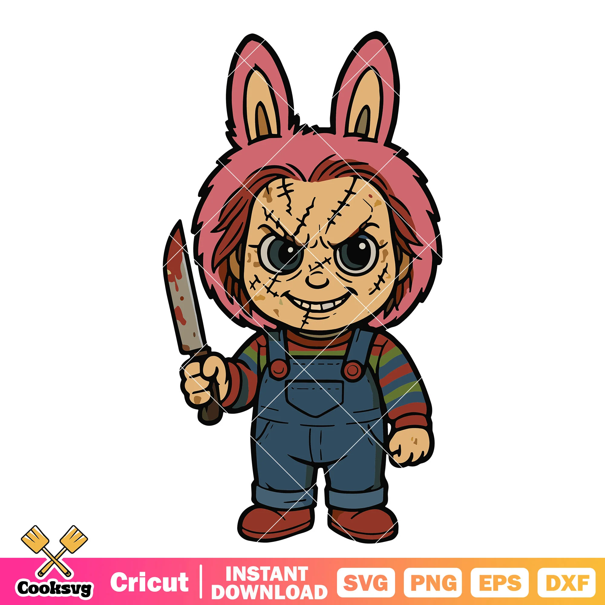 Chucky labubu halloween svg, labubu halloween svg, horror movies svg