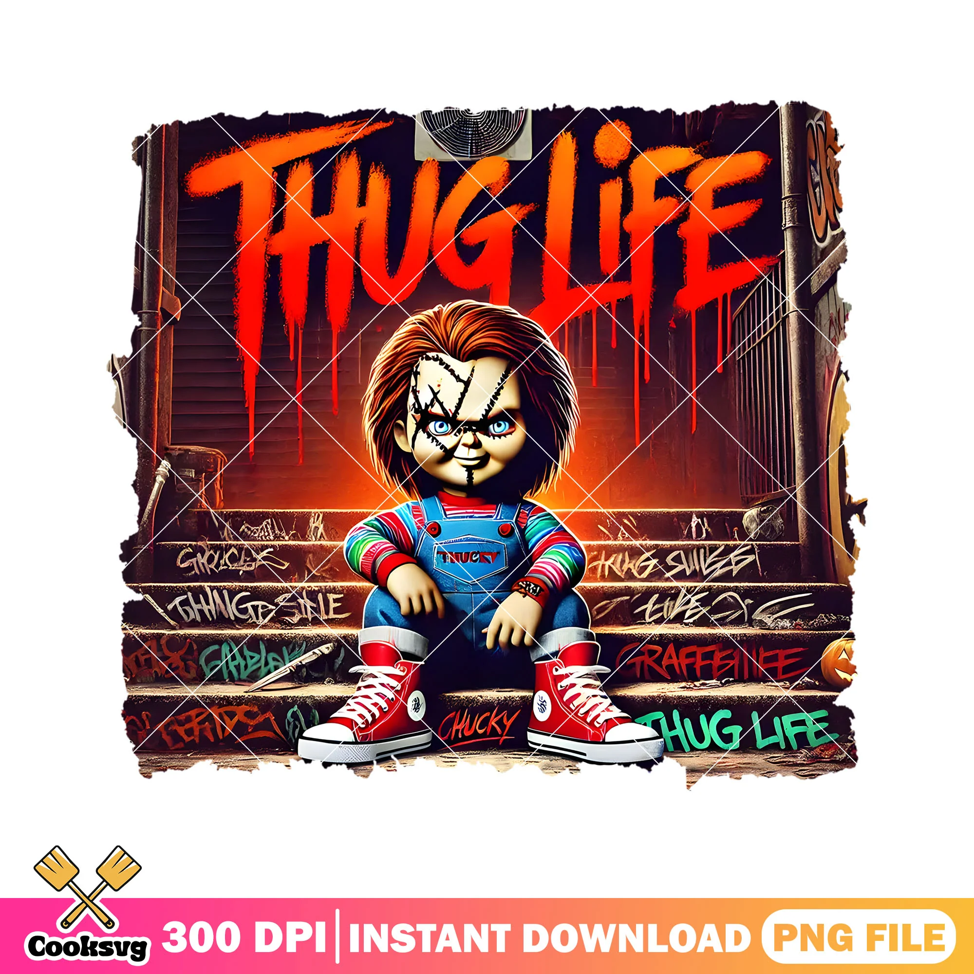 Chucky thug life png, halloween chucky png, chucky horror png