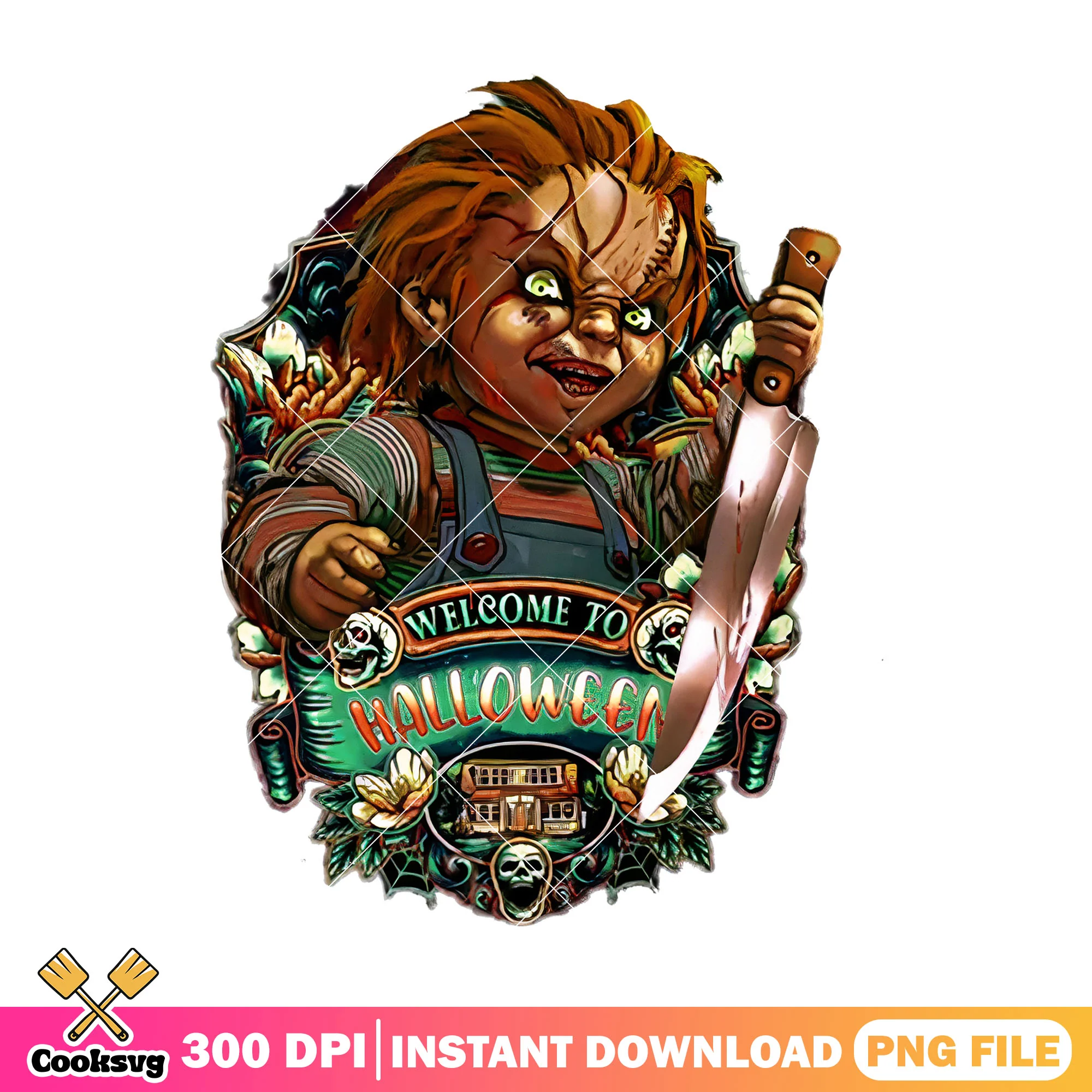 Chucky welcome to halloween png, horror picture horror png