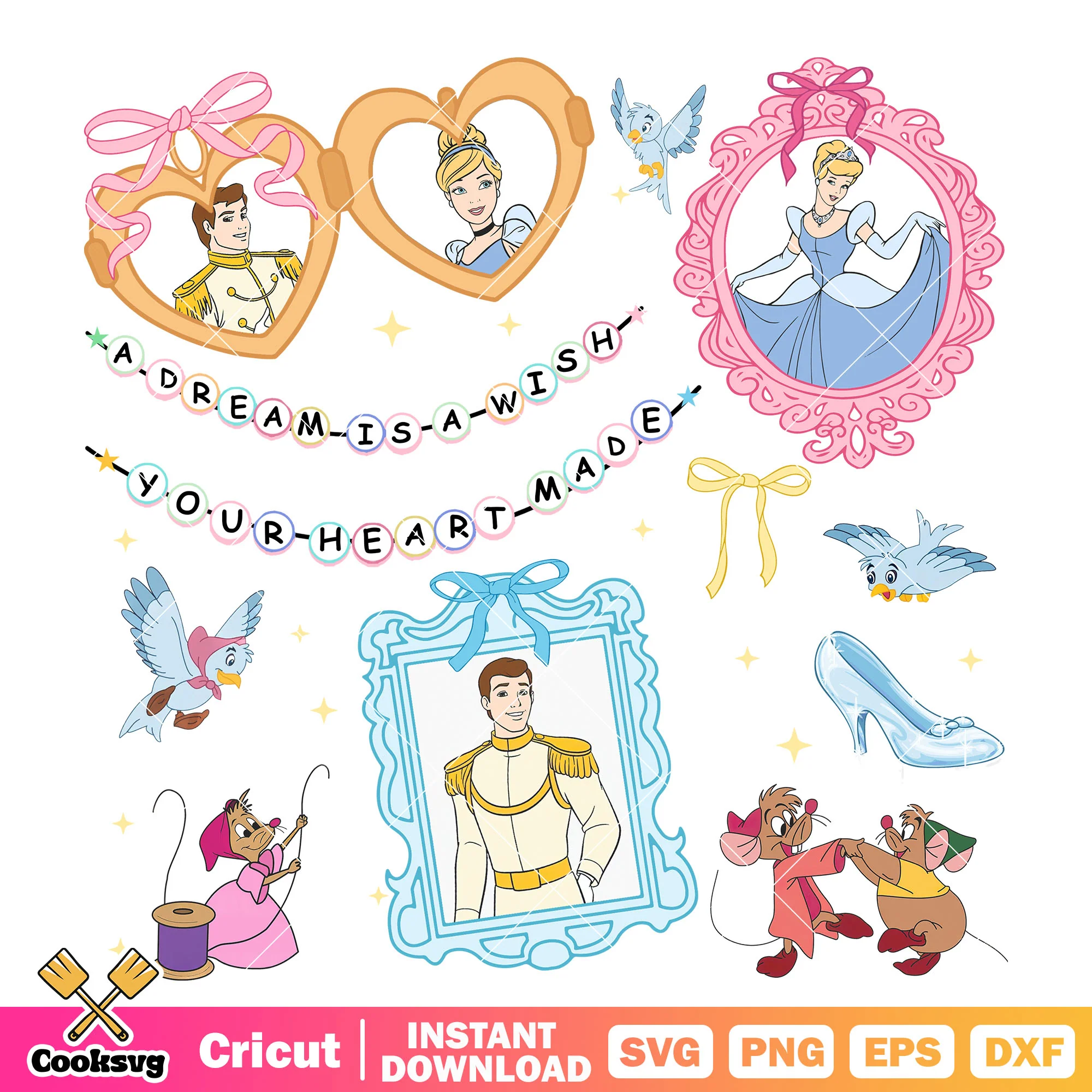 Cinderella and prince love disney mirror png, Cinderella and prince png