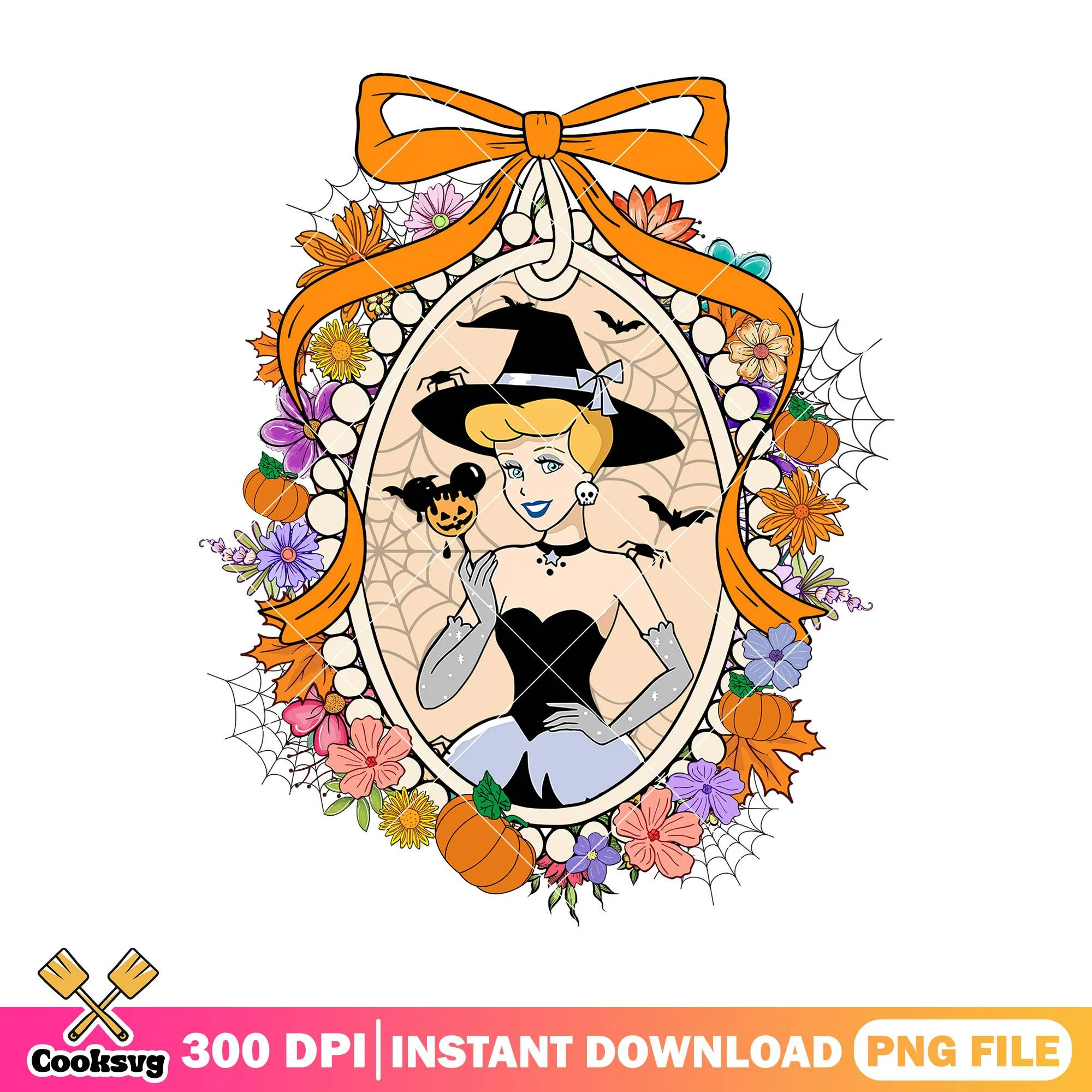 Cinderella cosplay witch design png, cinderella cute png, halloween png
