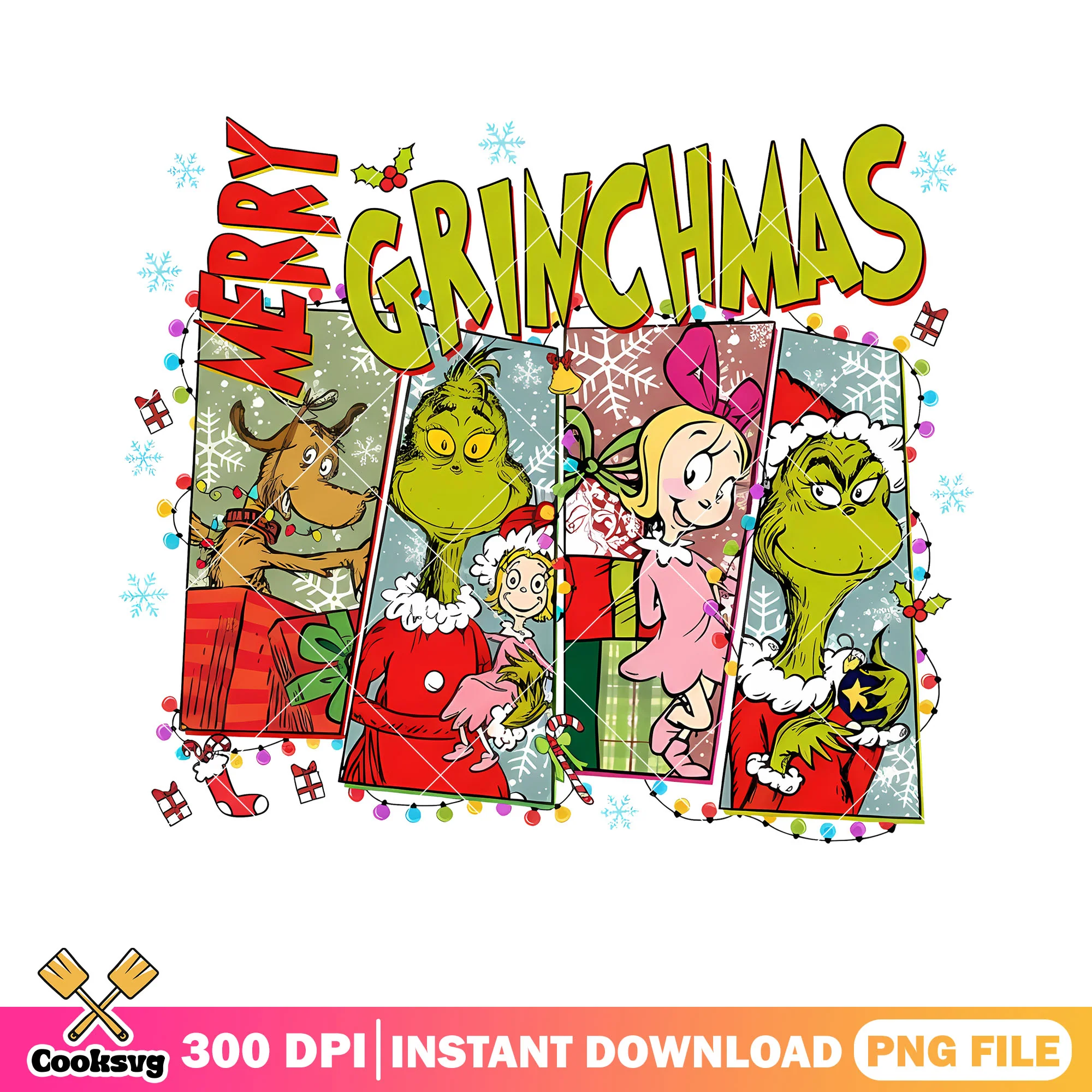 Cindy Lou Who and the grinch png, grinchmas png, max the dog png