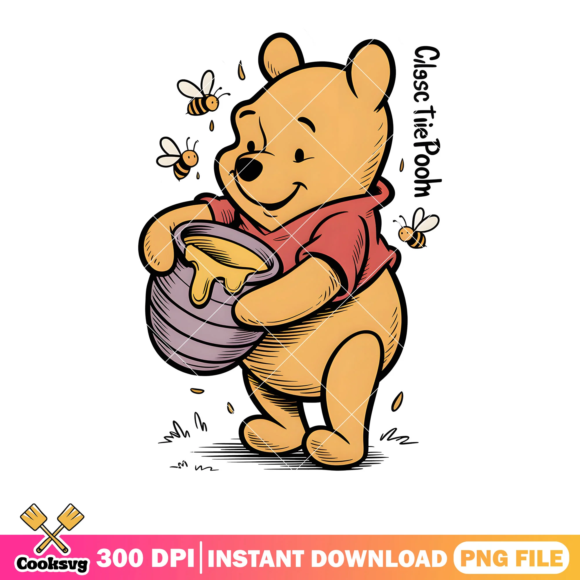 Classic time pooh png, pooh poster png, winnie the pooh png