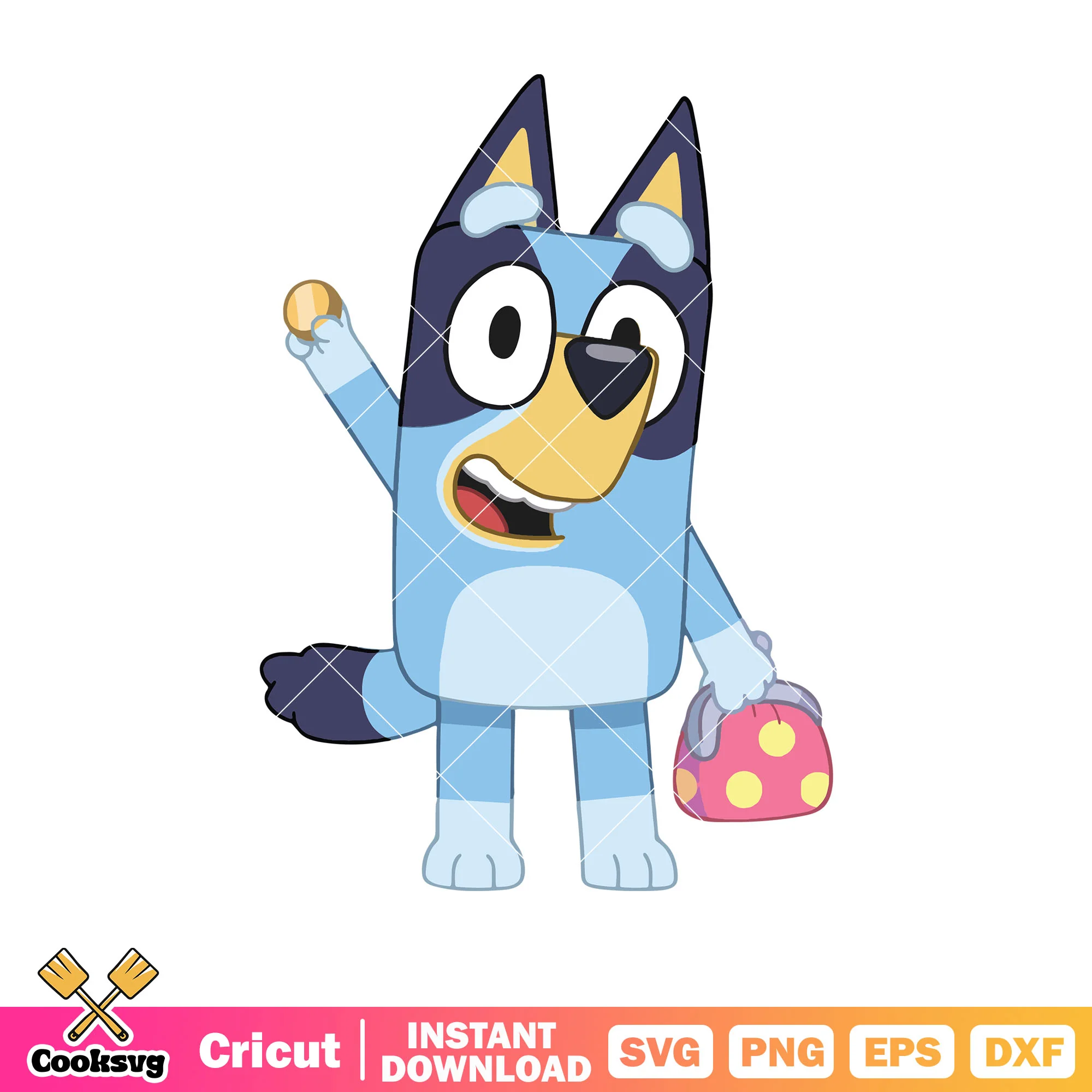 Cliparts hello bluey dog bag svg, bluey figures svg, cartoon bluey svg