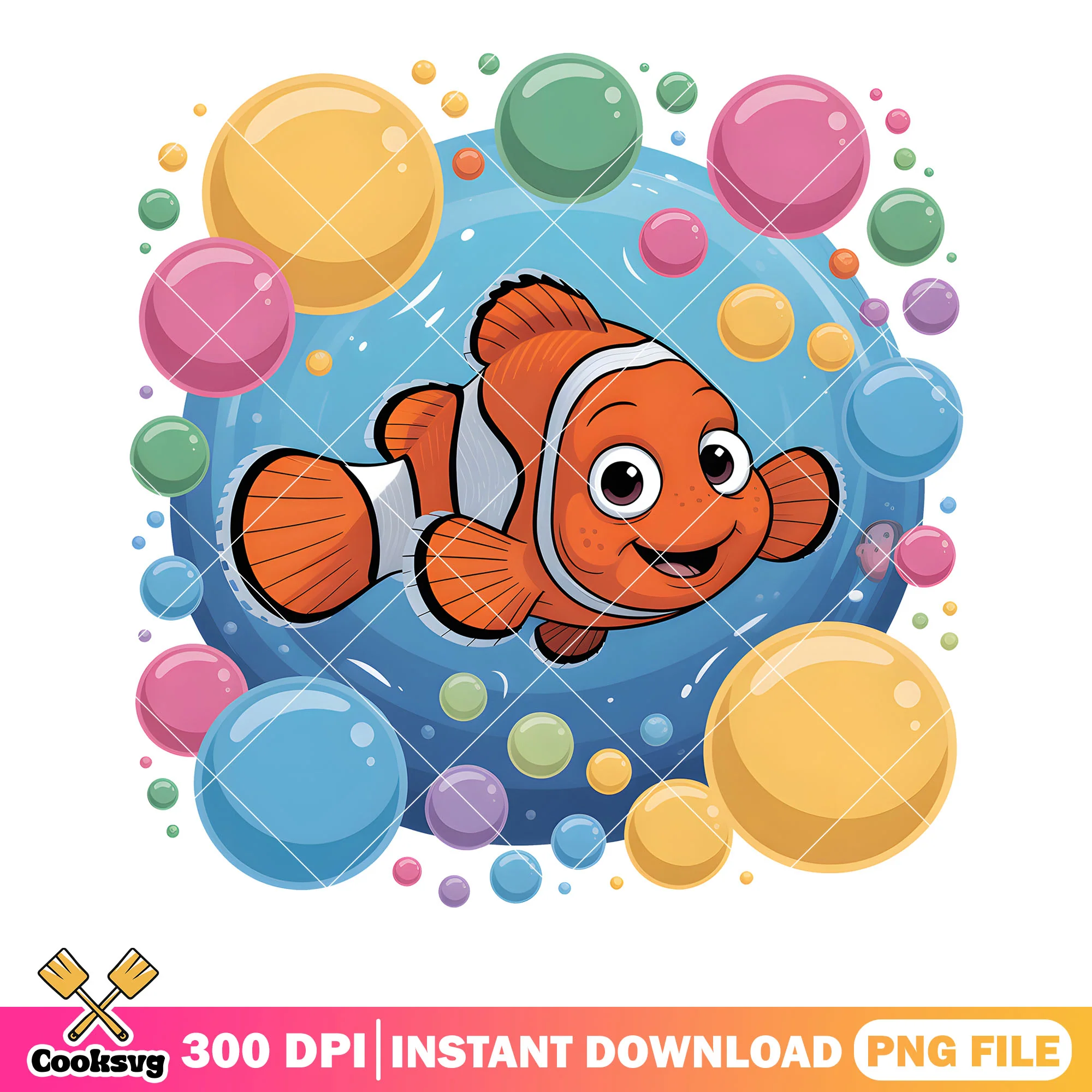Color nemo sticker png, clownfish nemo png, nemo film png