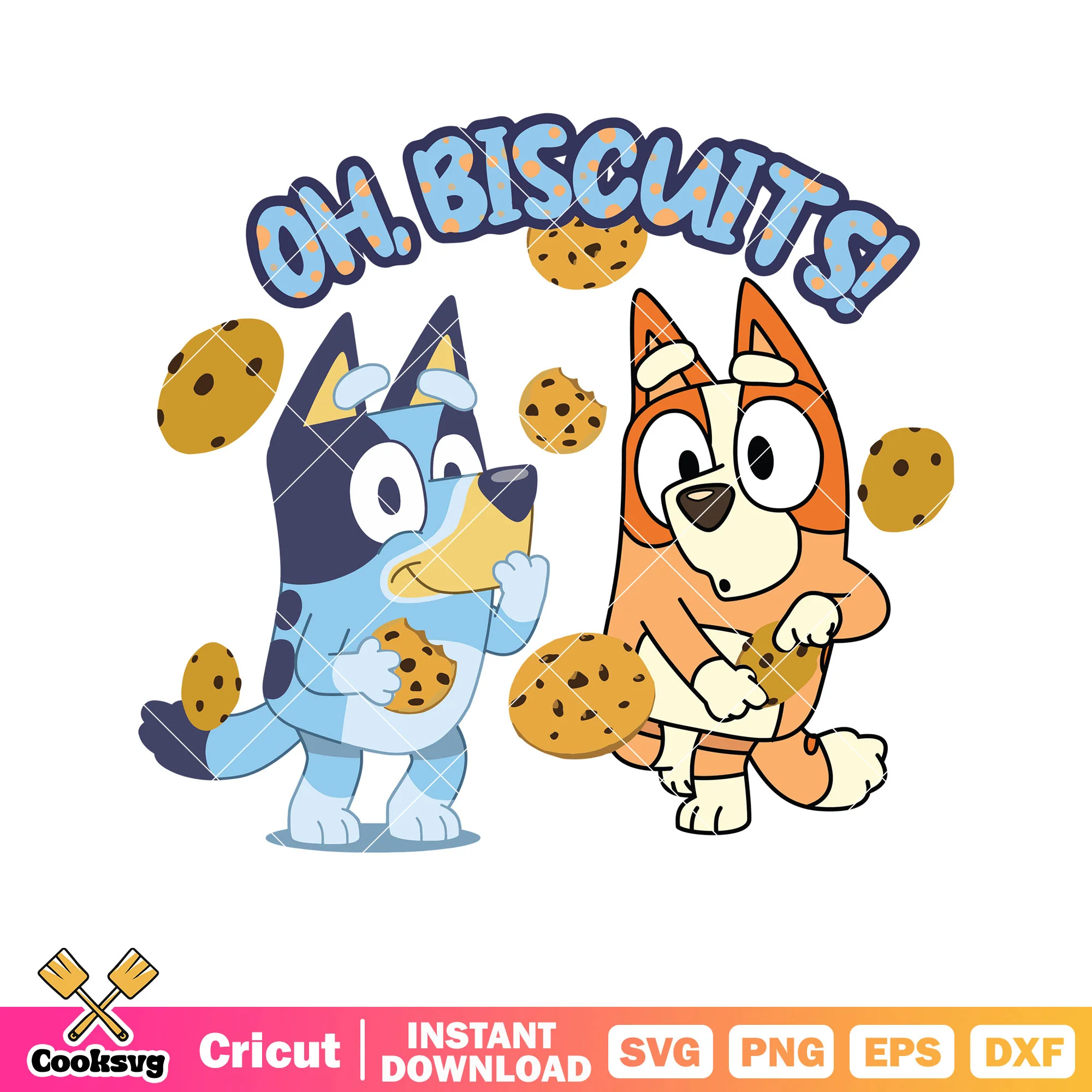 Cookie bluey dog oh biscults svg, bluey valentines svg, cartoon bluey svg
