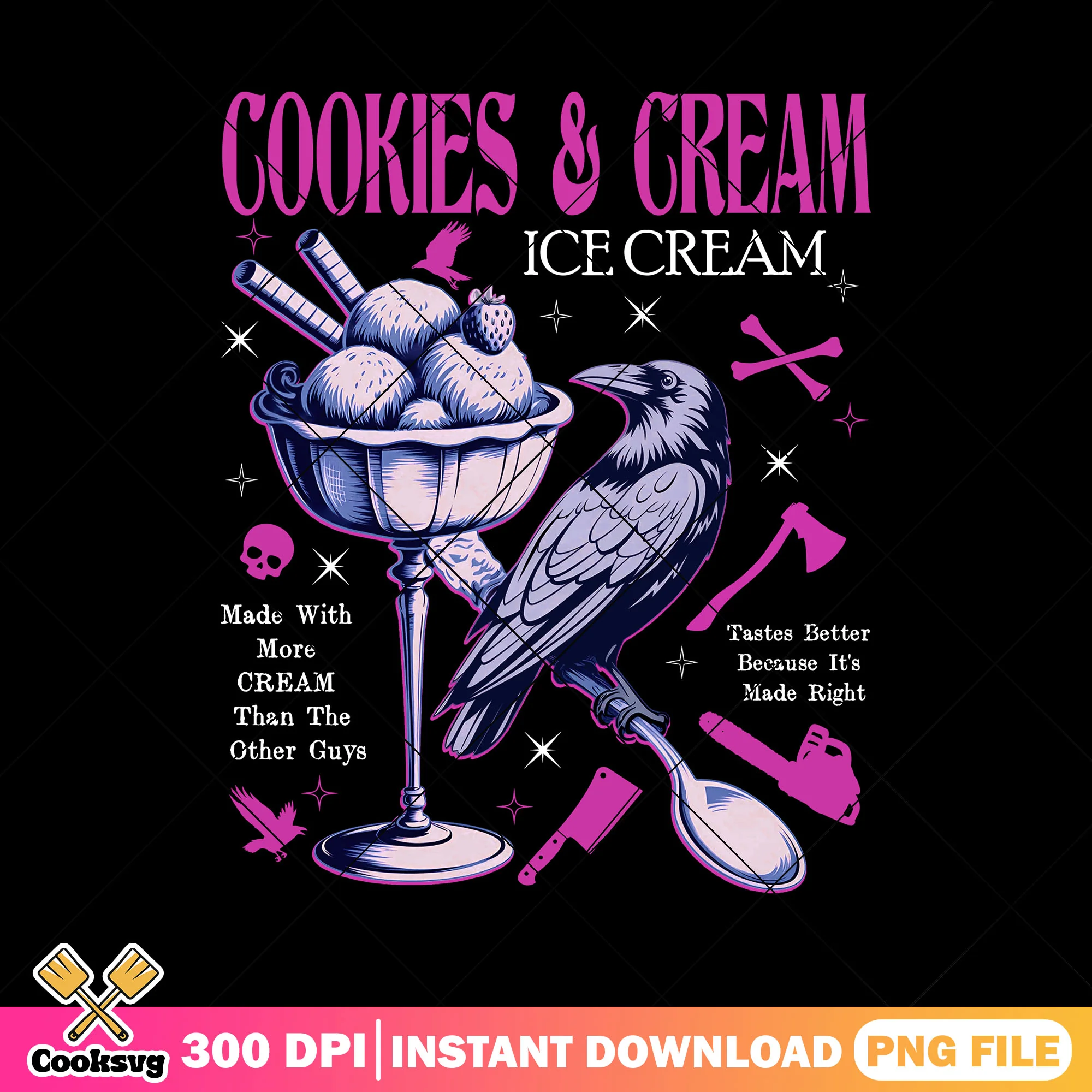 Cookies and cream summer png, summer ice cream png, summer season png