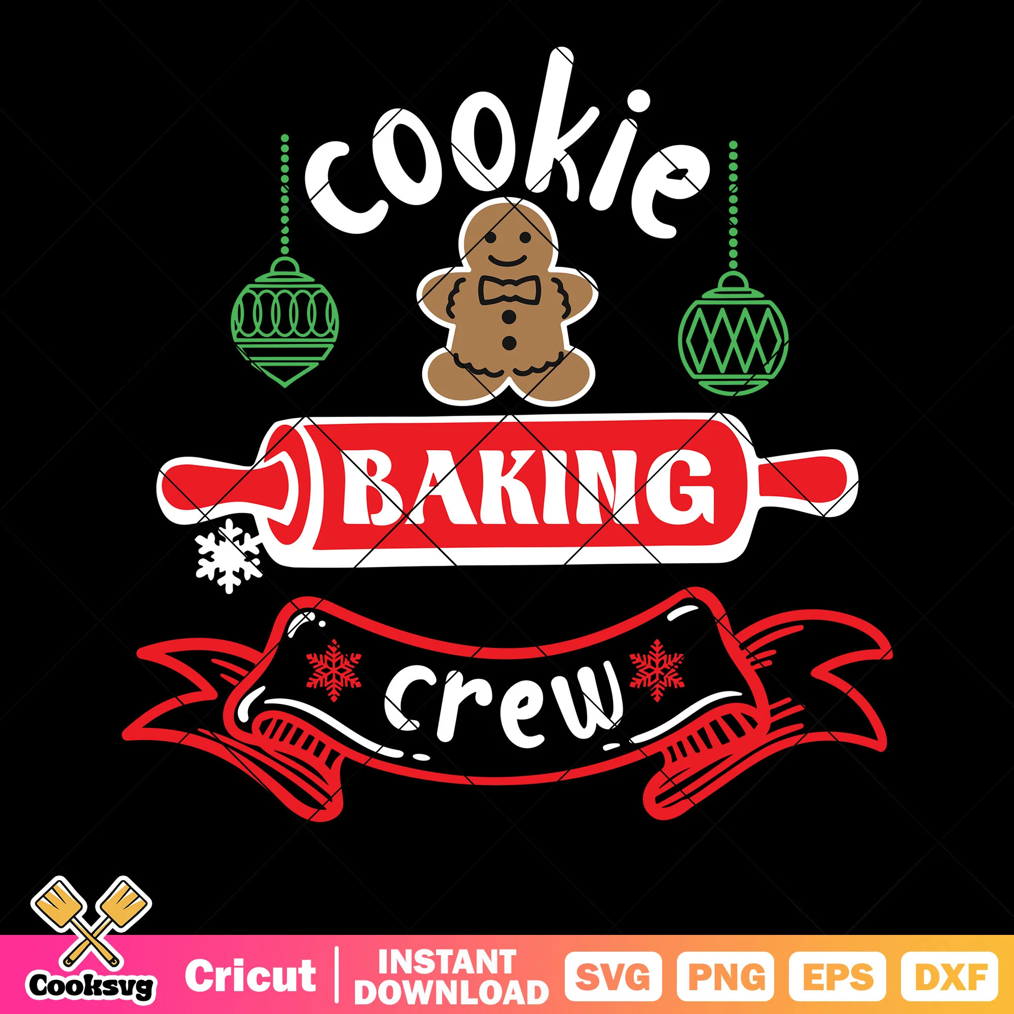 Cooking banking crew svg, gingerbread man svg, snow flake svg
