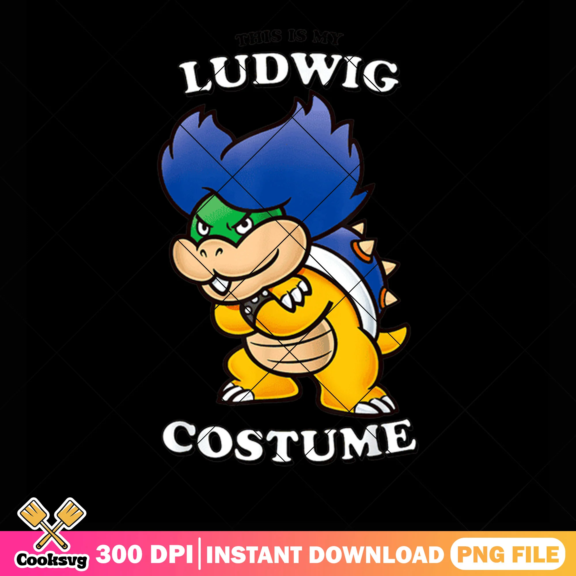 Cool costume Ludwig super mario game png, nintendo art png