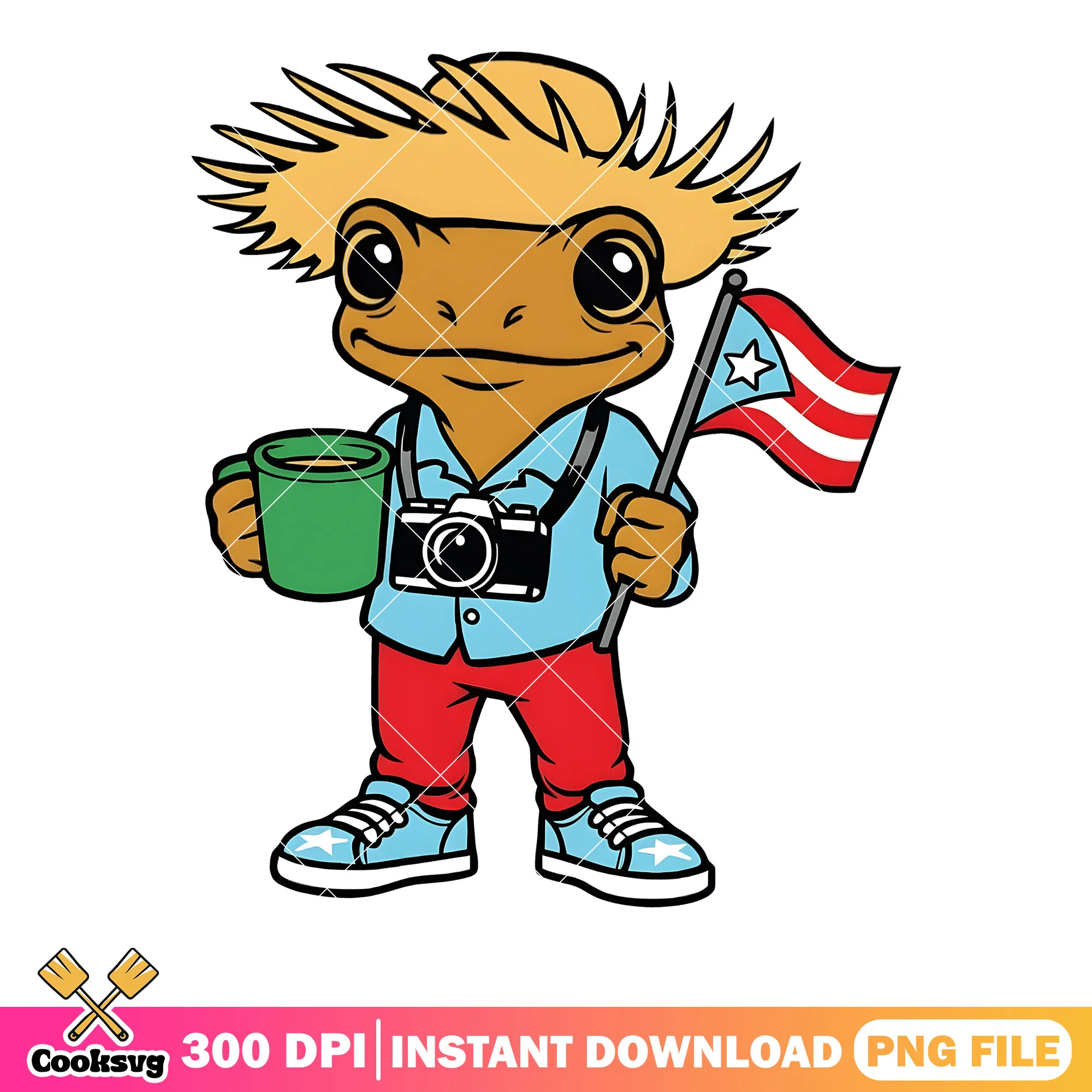 Coqui frog puerto rico flag png, puerto rico png, funny frog png