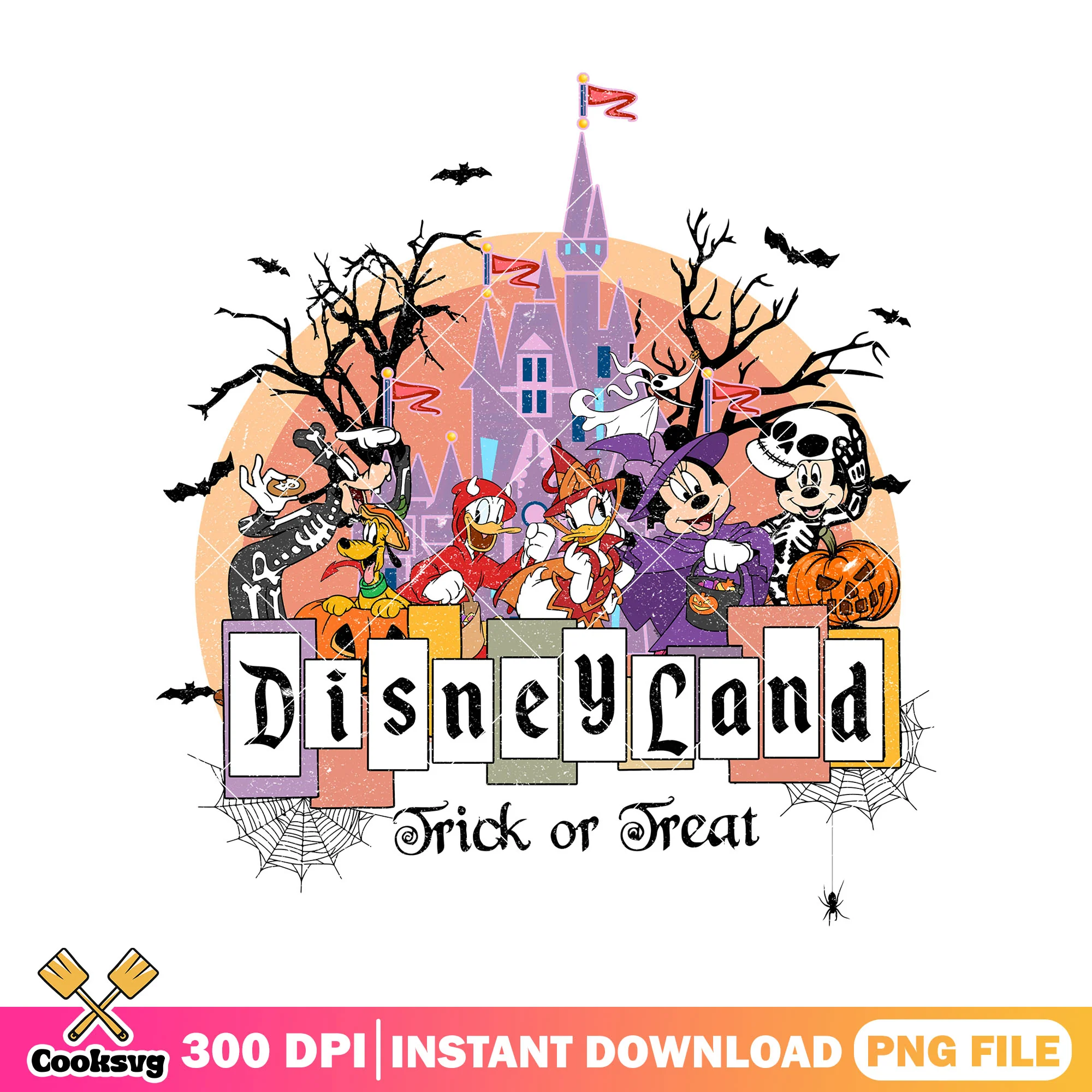 Cosplay halloween mickey png, disney castle png, halloween cute png
