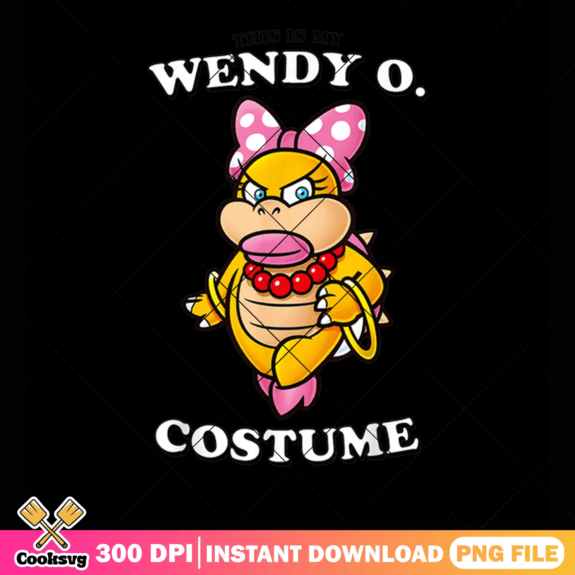 Costume cute Wendy o mario png, nintendo art png, super mario png