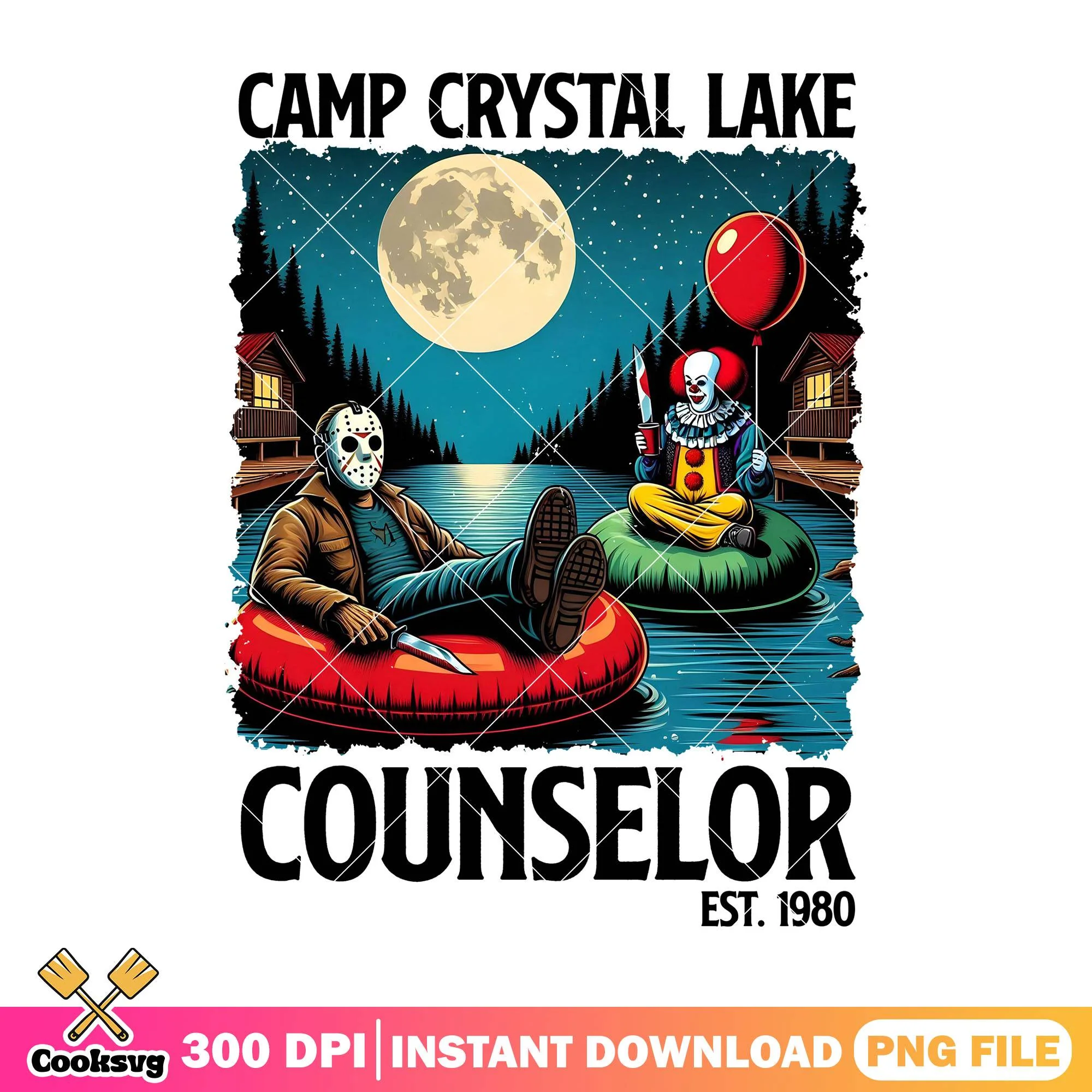 Counselor 1980 design png, movie horror png, spirit halloween png