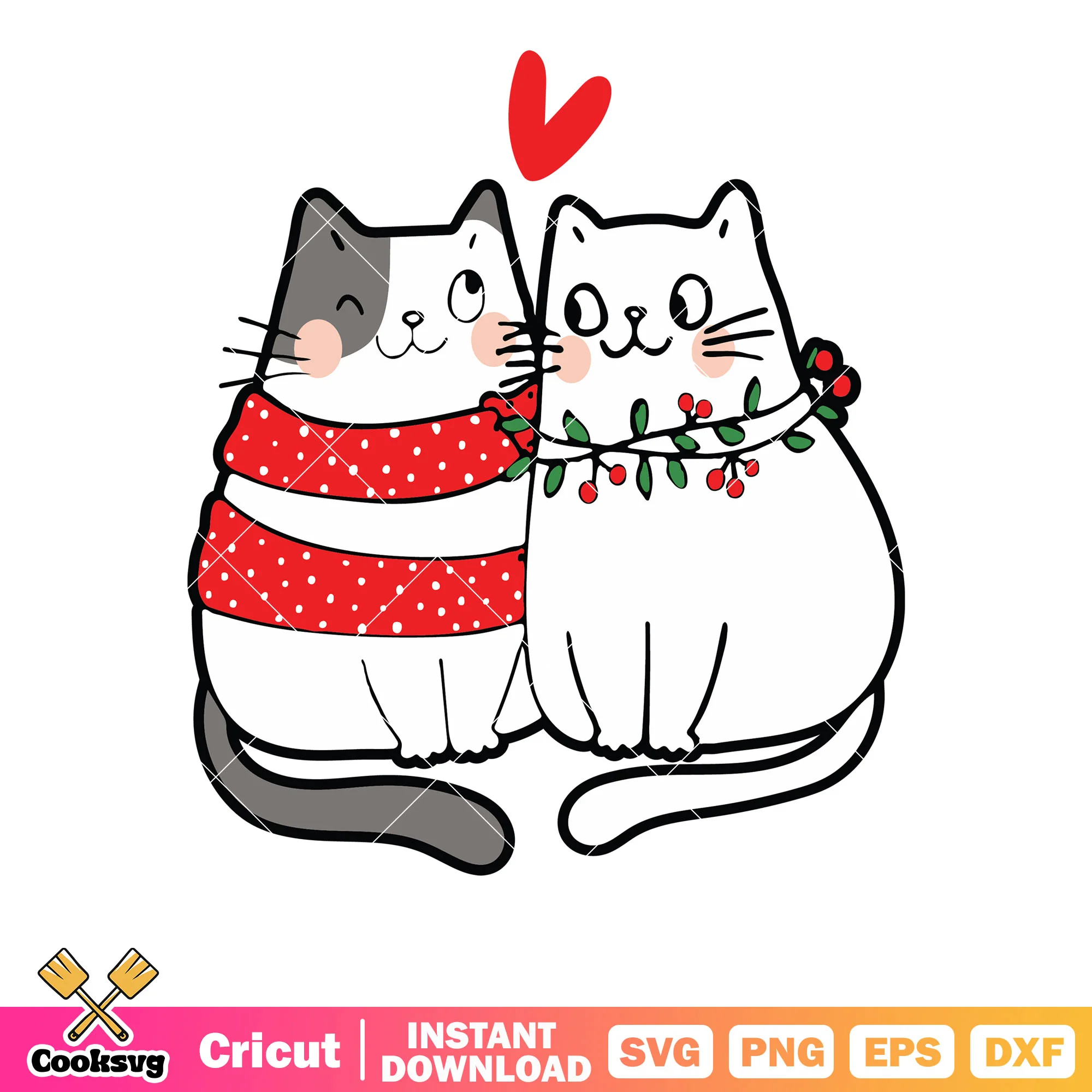 Couple cat valentine day svg, cat valentine svg, cute cats svg