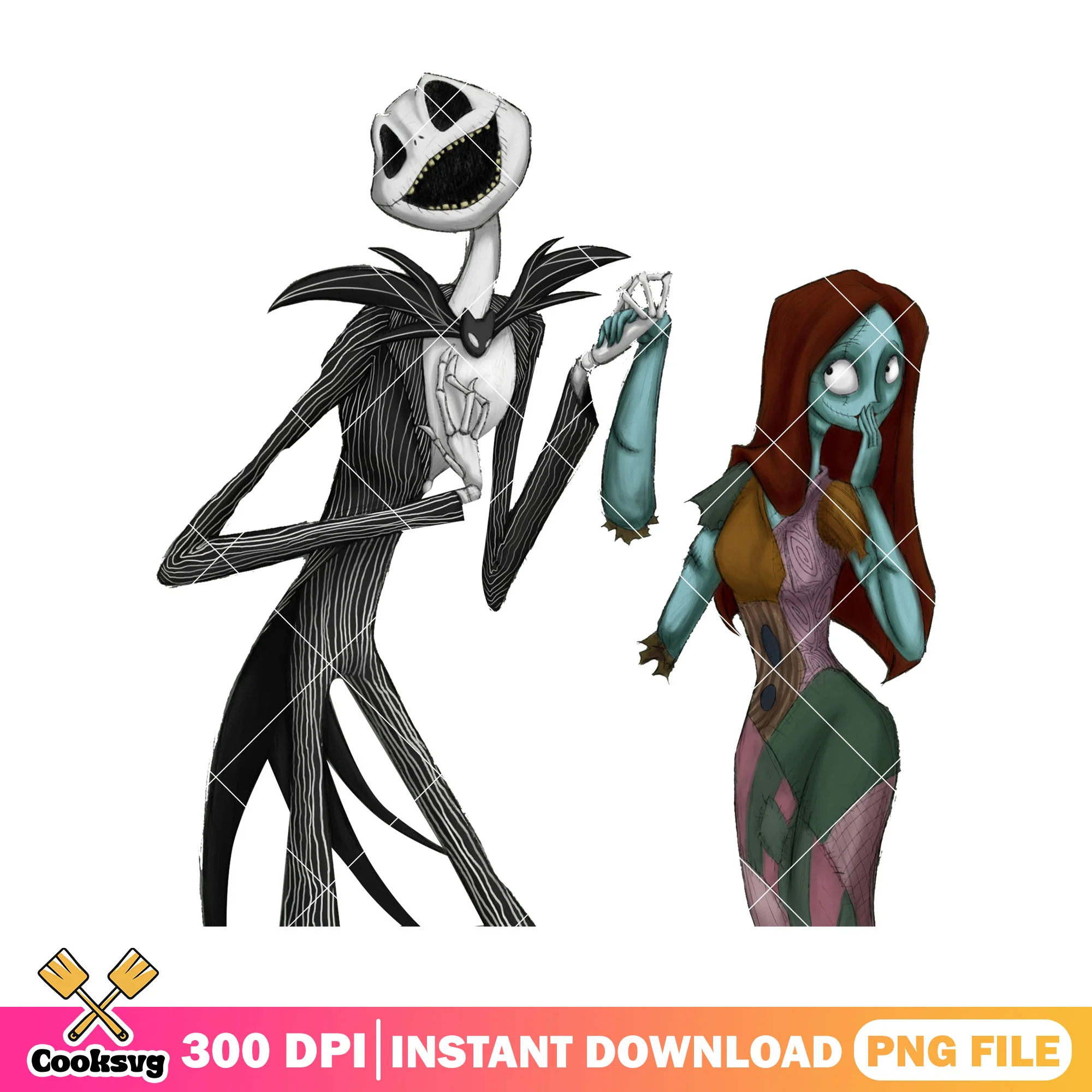 Couple jack and sally png, halloween cartoon png, sally happy png