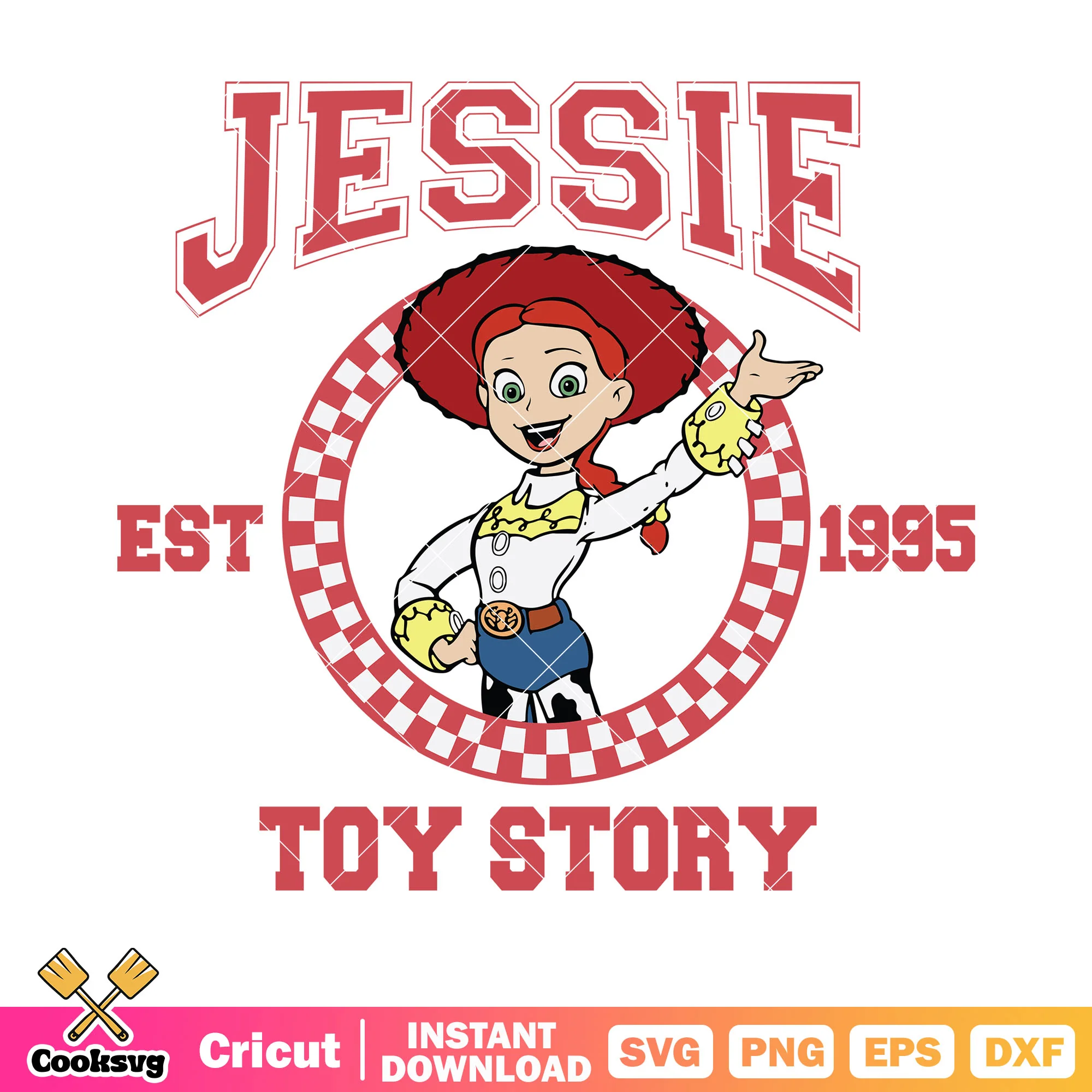 Cowboy girl Jessie est 1995 svg, toy story svg, red hair svg