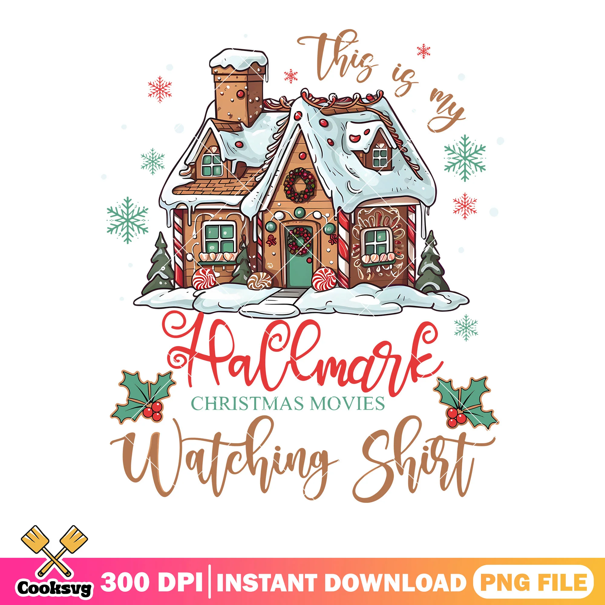Cozy house in christmas png, christmas poster png, xmas decorations png