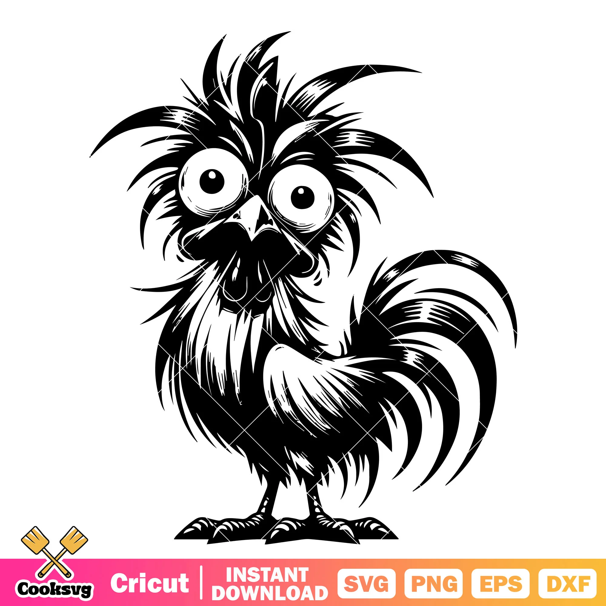 Crazy chicken black white svg, crazy chicken svg, chicken near me svg
