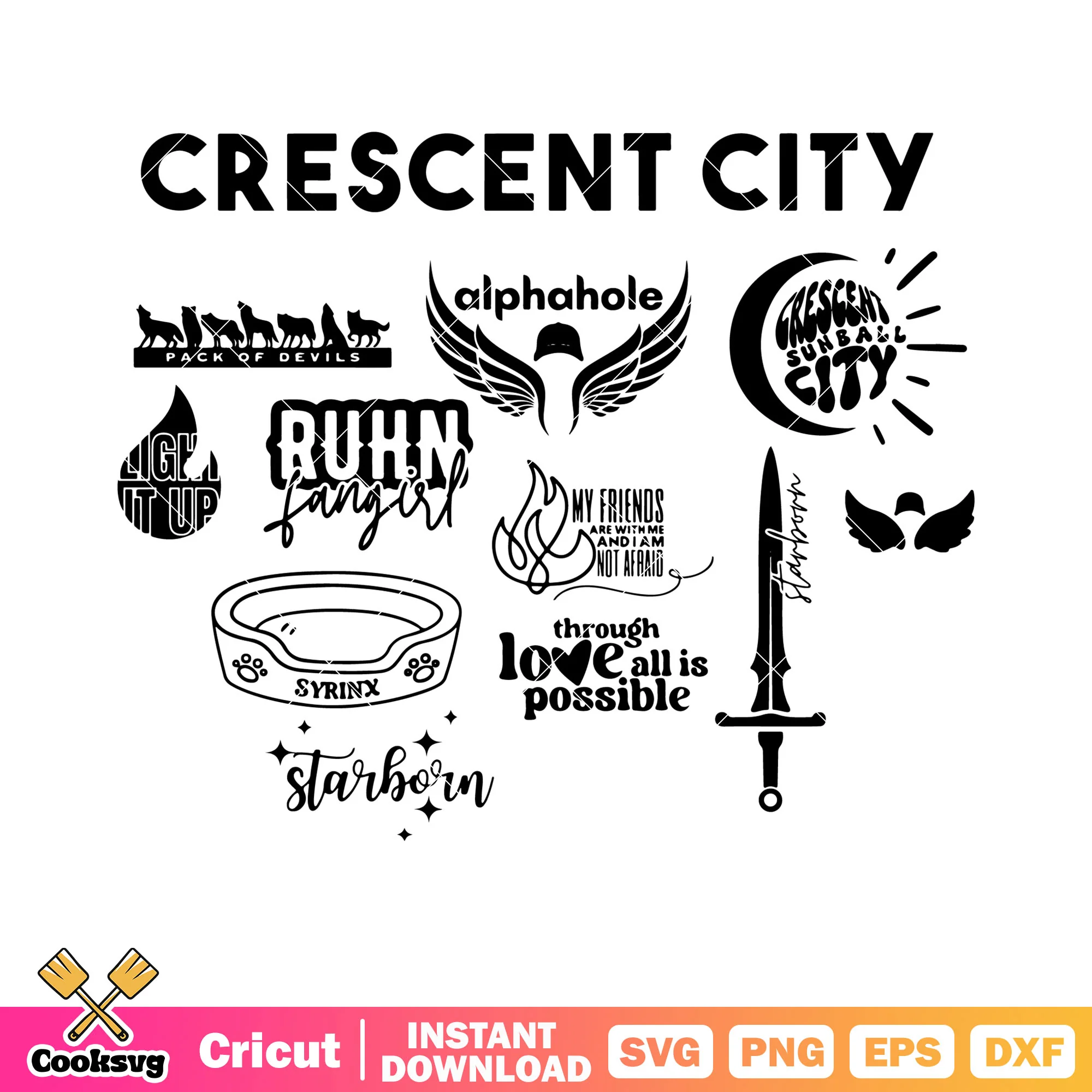 Cresent city svg, through love all is possible svg, light it up svg