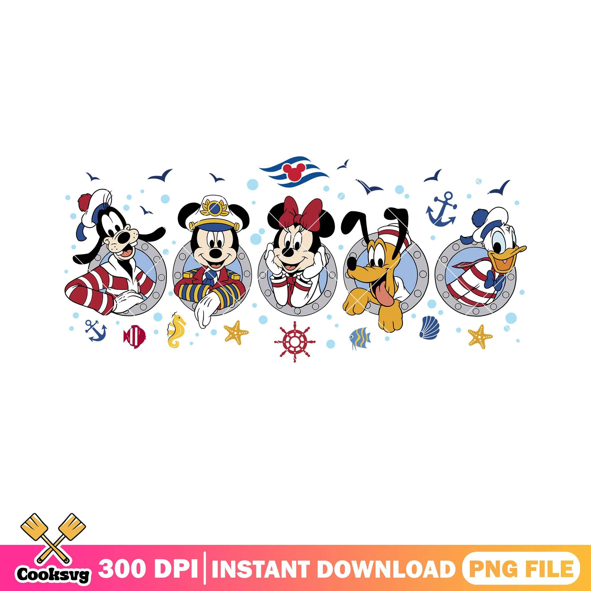 Cruise disney costume png, mickey and friends png, disney trip png