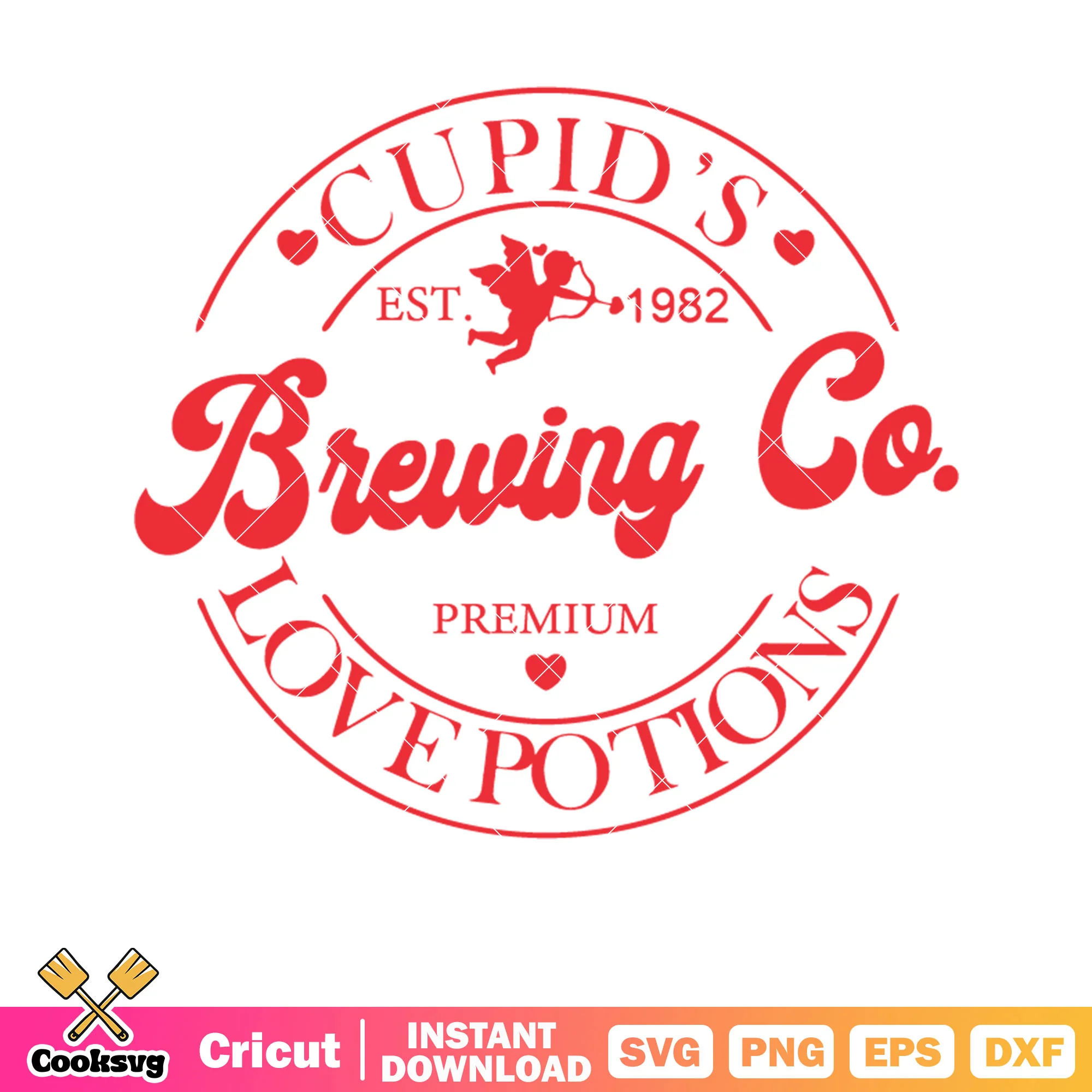 Cupid brewing co premium svg, cupid valentine svg, brewing co svg
