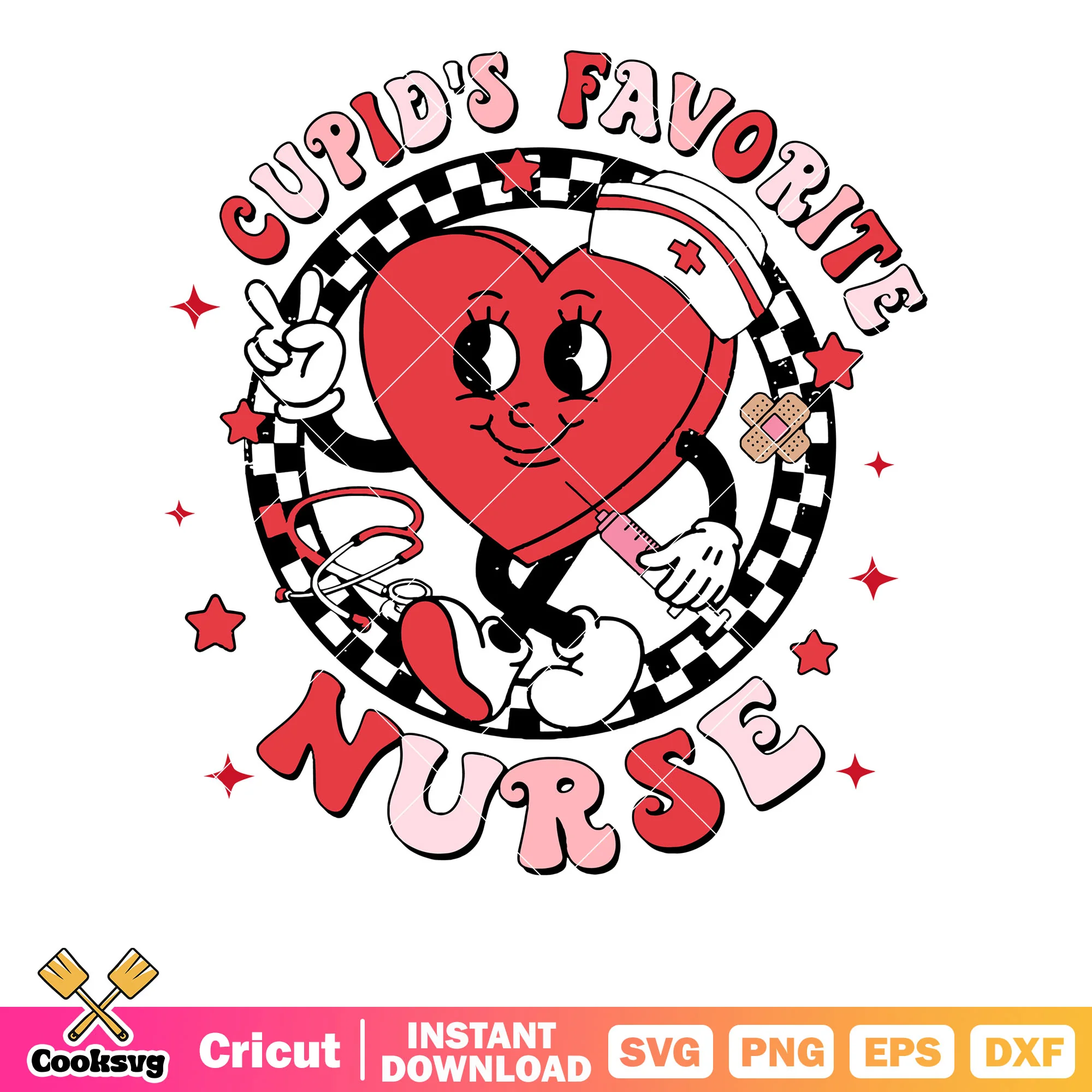 Cupids favorite nurse heart svg, cupid valentine svg, valentine nurse svg