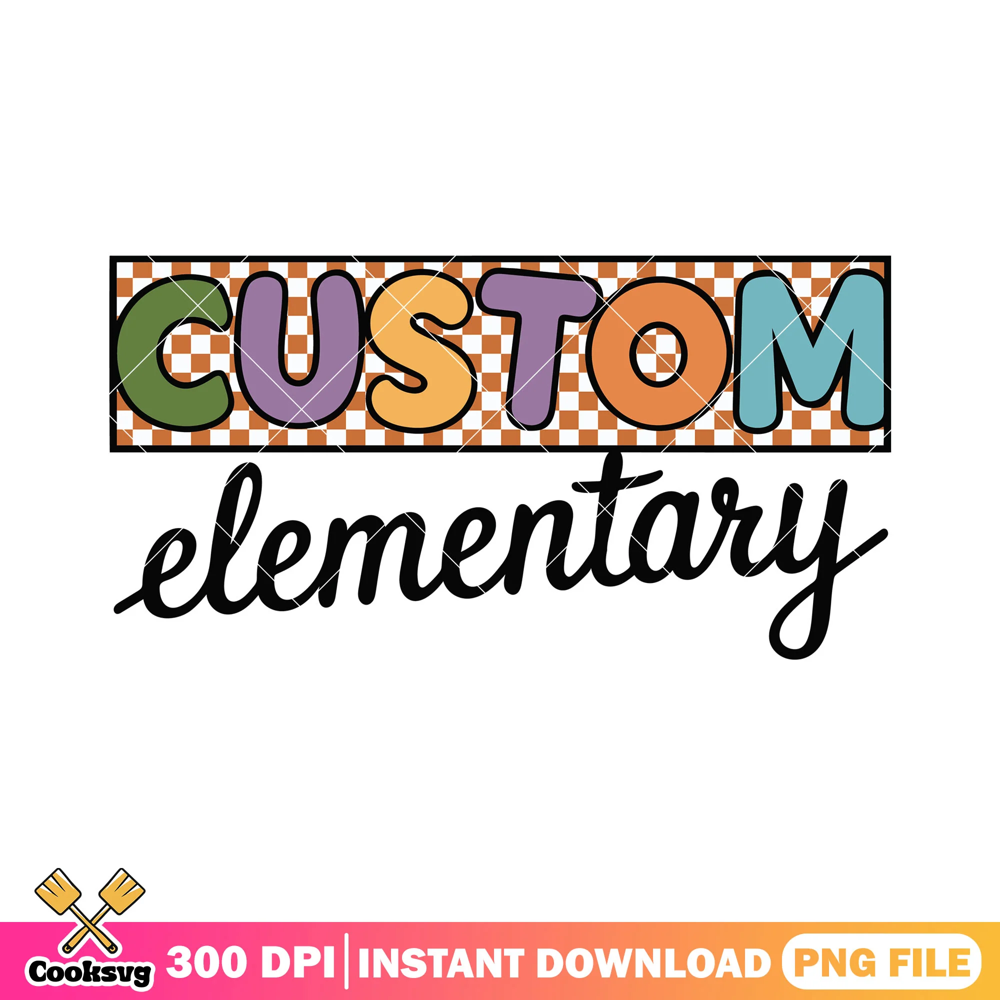 Custom elementary png, font design png, back to school idea png
