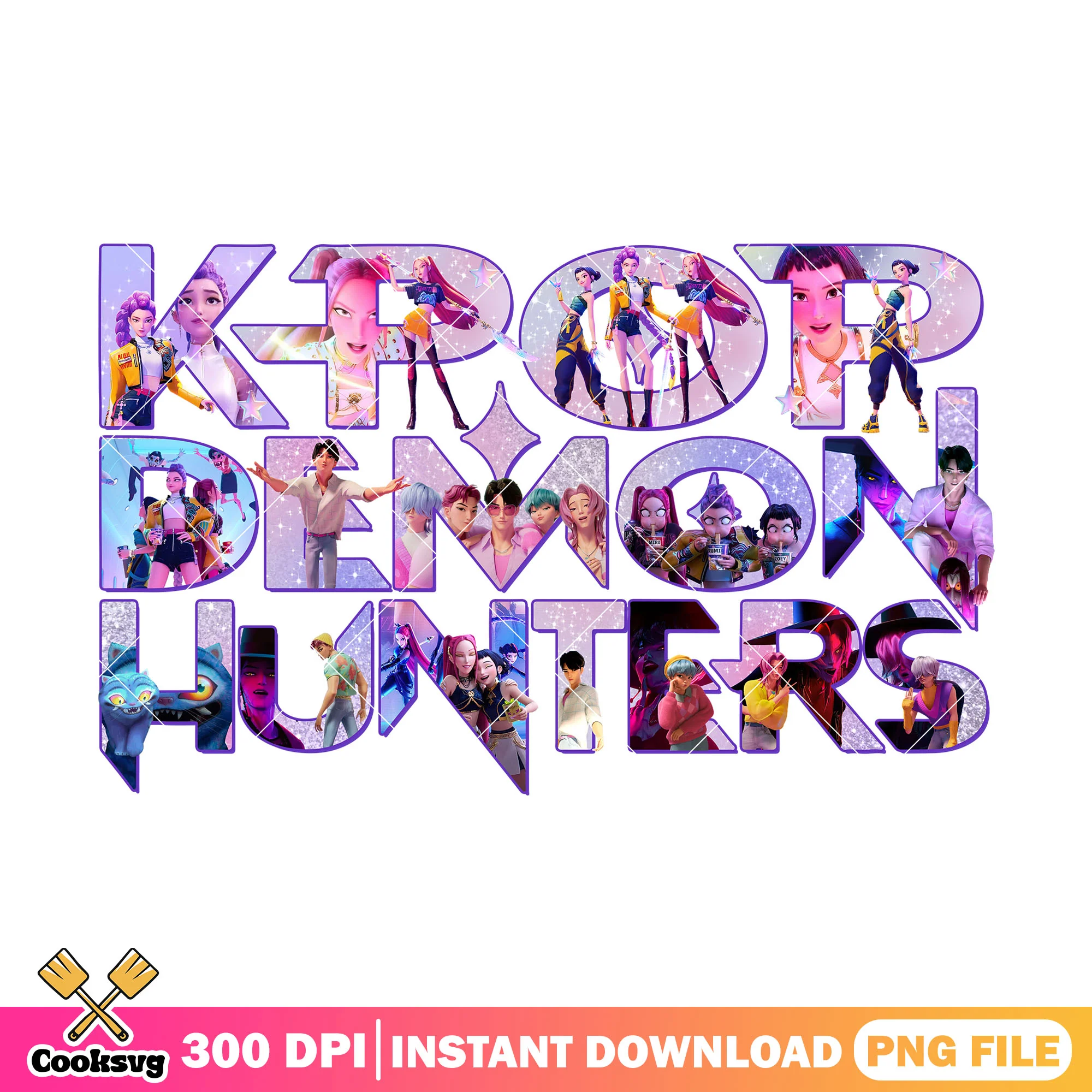 Custome name kpop png, love saja boys png, huntrix band png