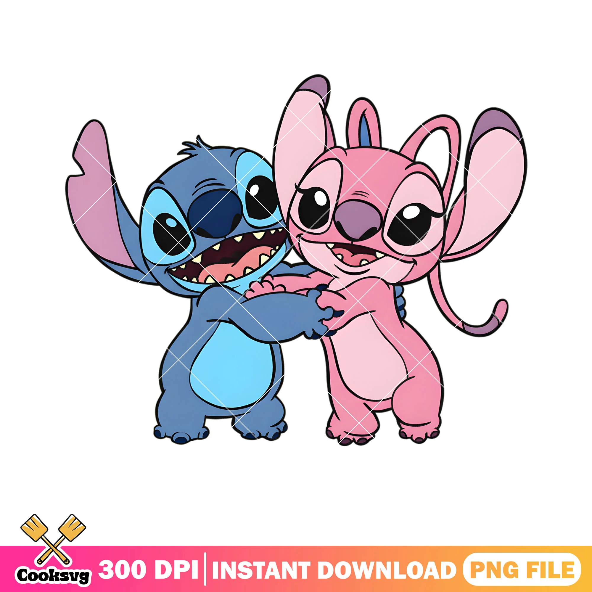 Cute alien valentien hug png, sitch png, disney valentine png