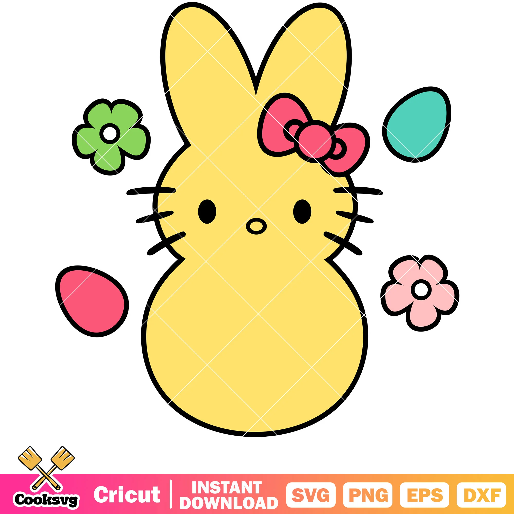 Cute baby chicken hello kitty svg, hello kitty svg, sanrio svg