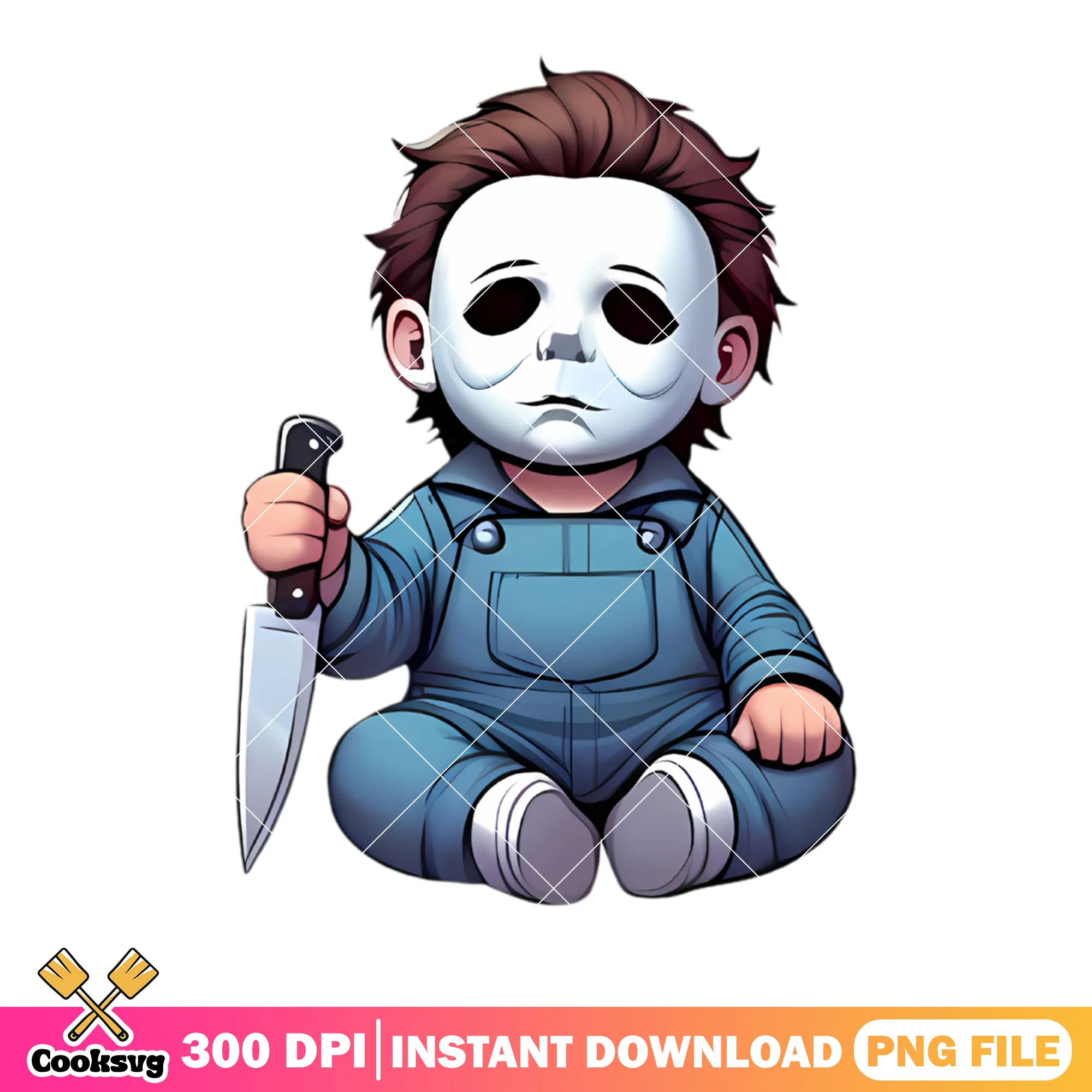 Cute baby michael png, cute halloween png, serial killer png