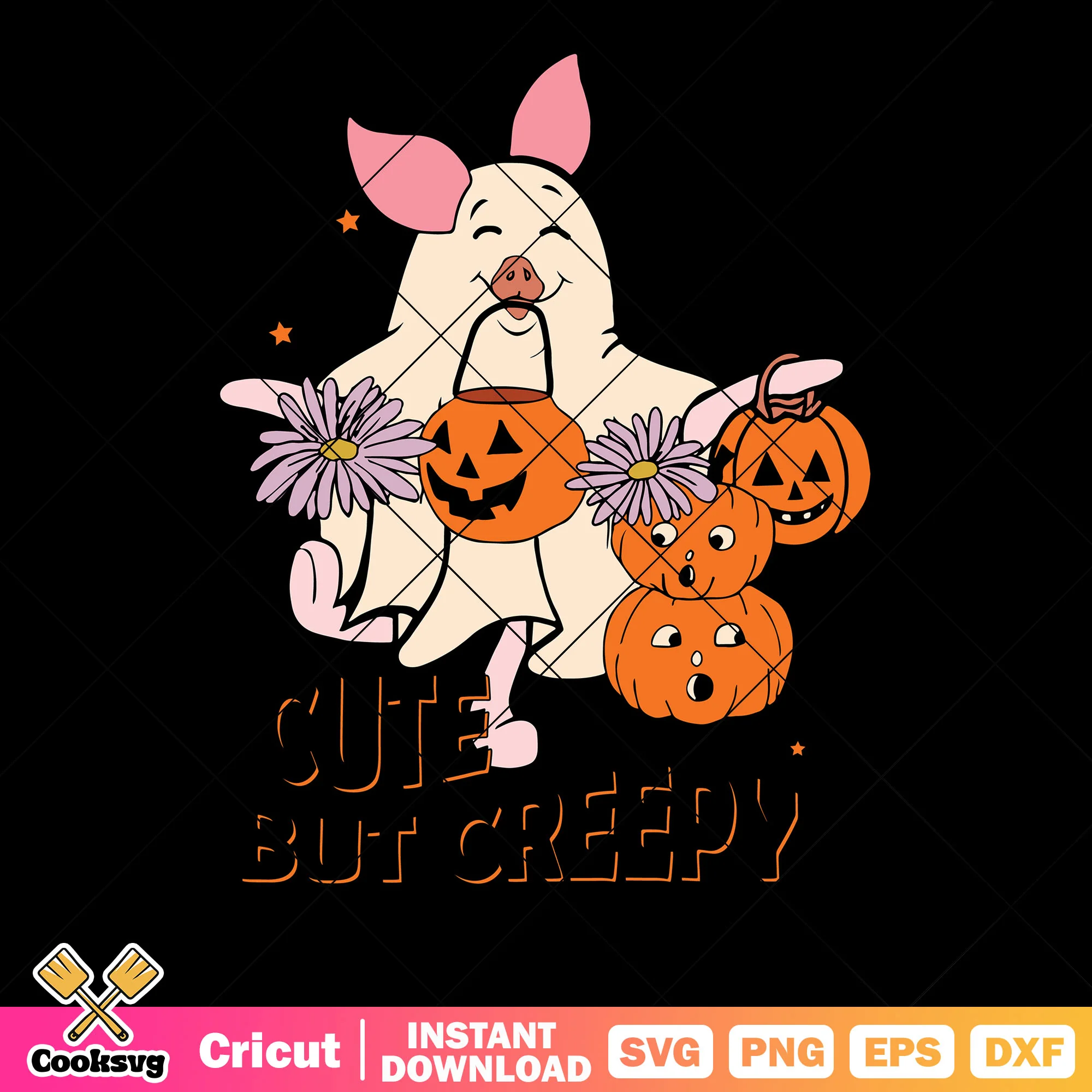 Cute but creepy svg. ghost costume svg, jack o lantern svg