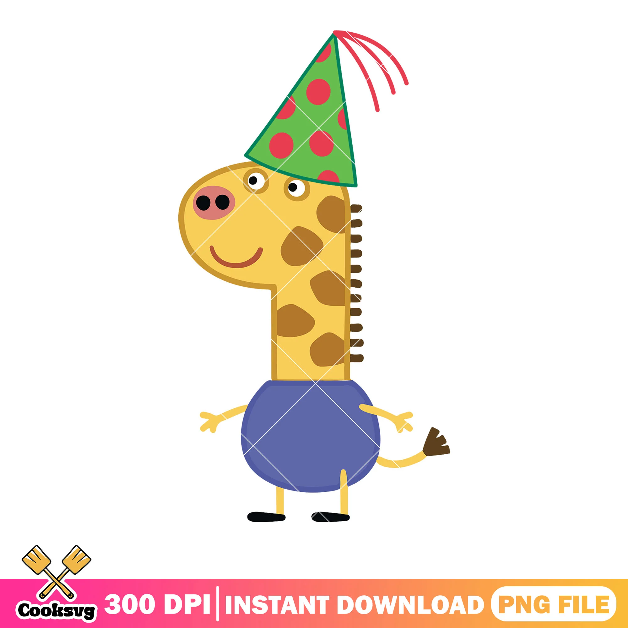 Cute character Gerald Giraffe png, Peppa Pig png, kidshow png