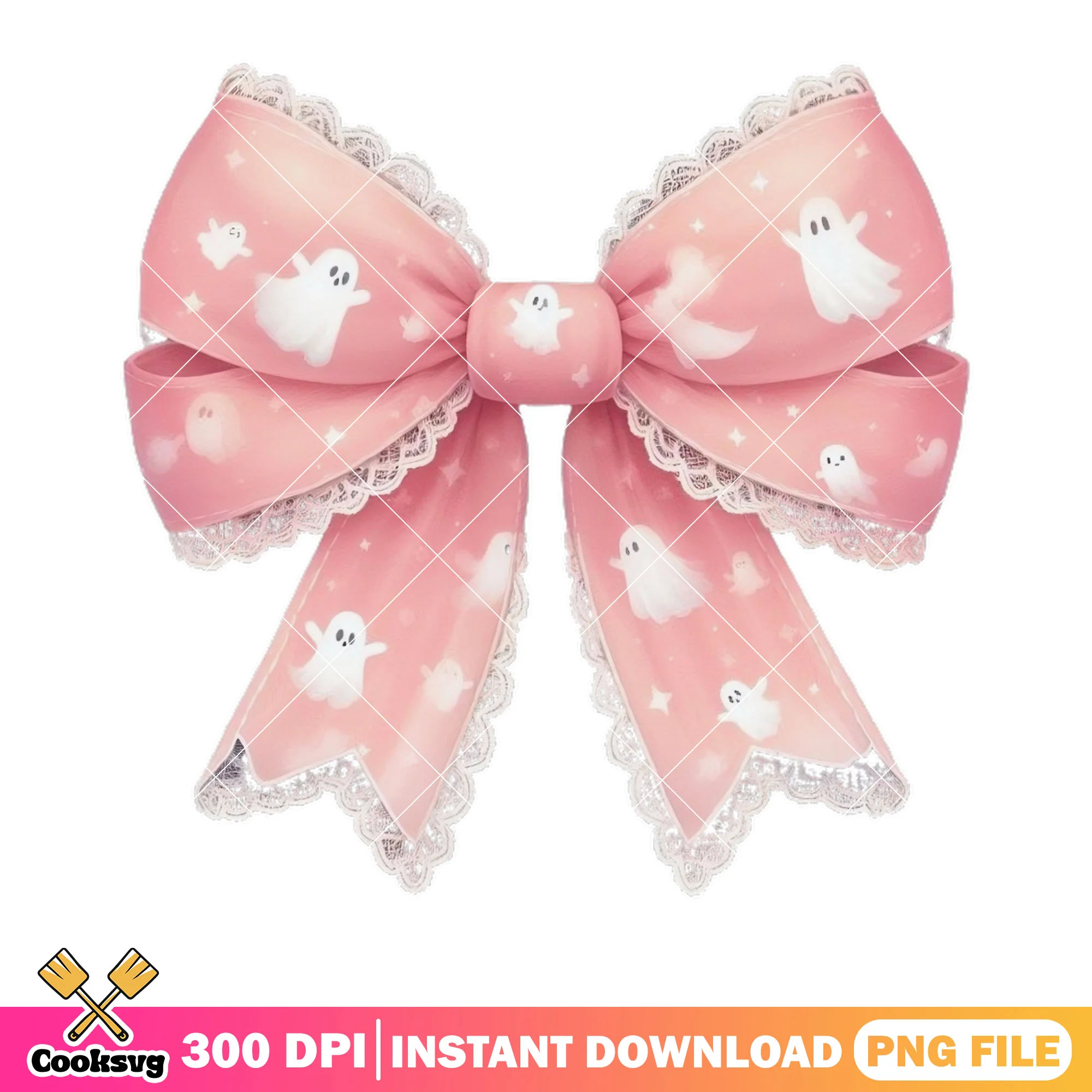 Cute Pink bow tie png, ghost design png, halloween scary png